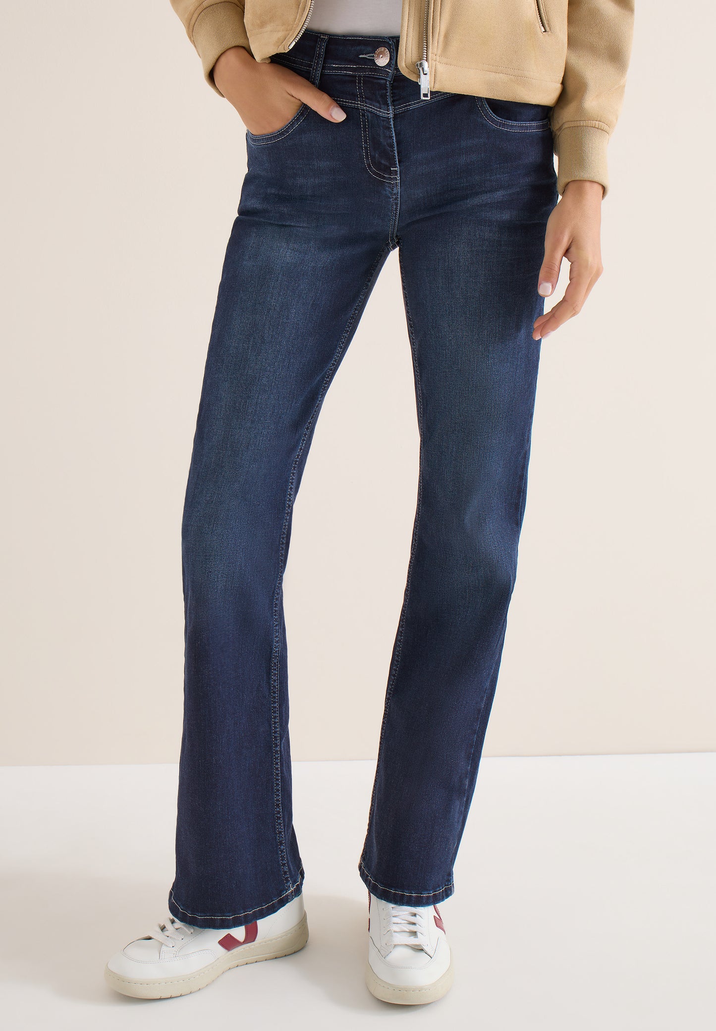 CECIL Damen Bootcut Jeans Hose "TORONTO" - dunkelblau