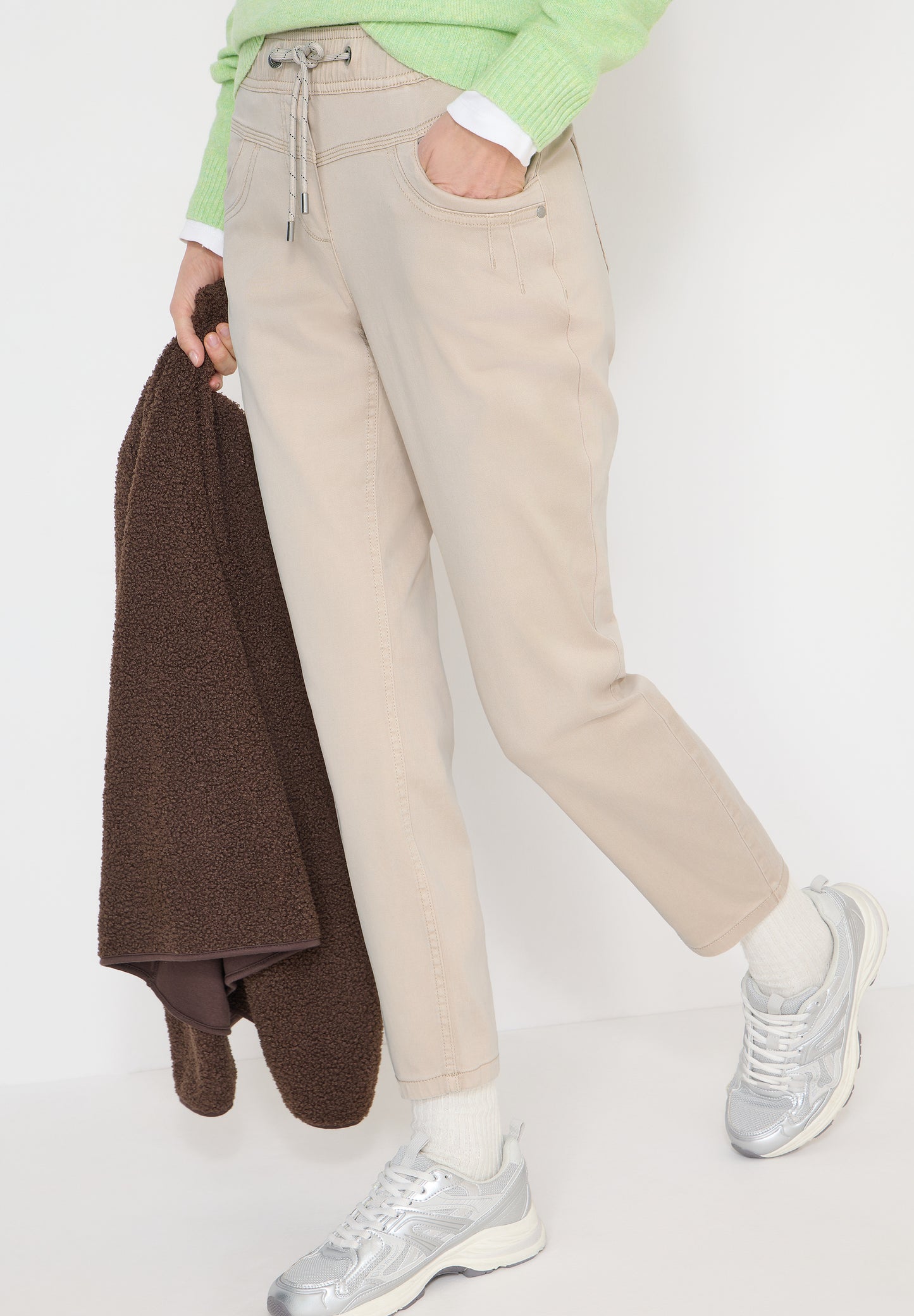 CECIL - Washed-Look Hose - Farbe: grain beige