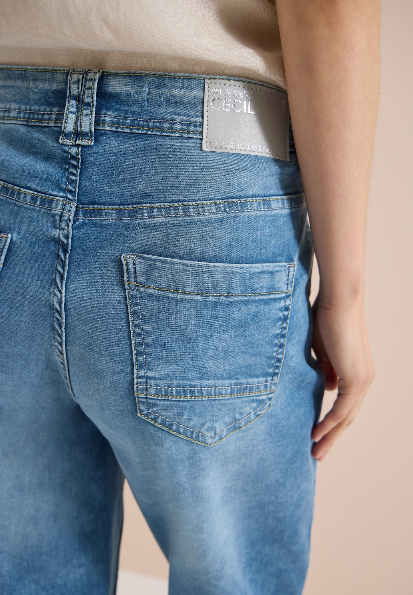 CECIL - Wide Leg Jeansshorts im Loose Fit - Farbe: light blue washed
