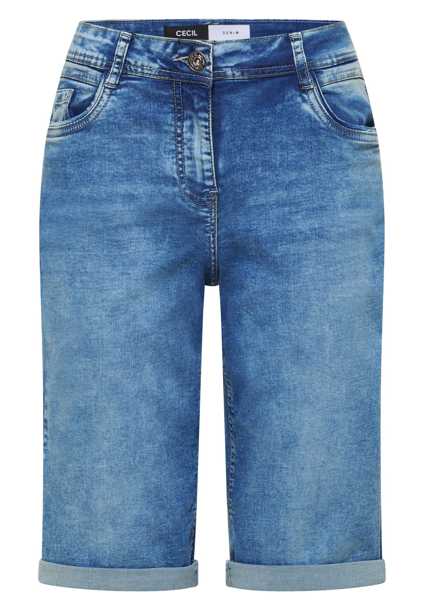 CECIL - Wide Leg Jeansshorts im Loose Fit - Farbe: light blue washed