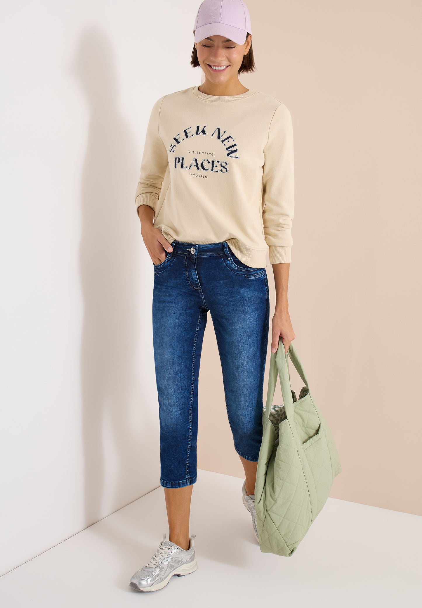 CECIL - 3/4 Slim Leg Jeans Hose SCARLETT - Farbe: Jeans Blau