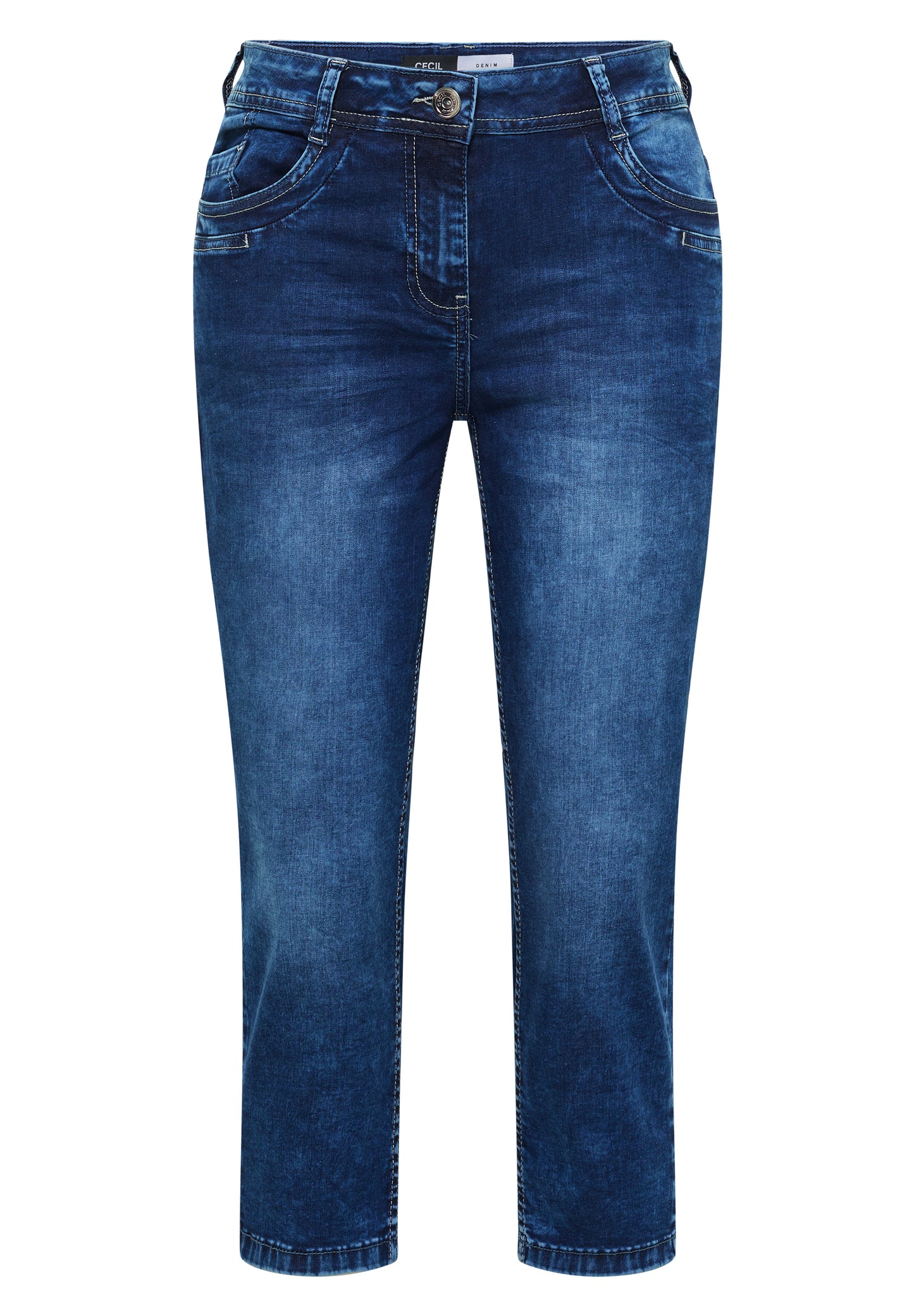 CECIL - 3/4 Slim Leg Jeans Hose SCARLETT - Farbe: Jeans Blau