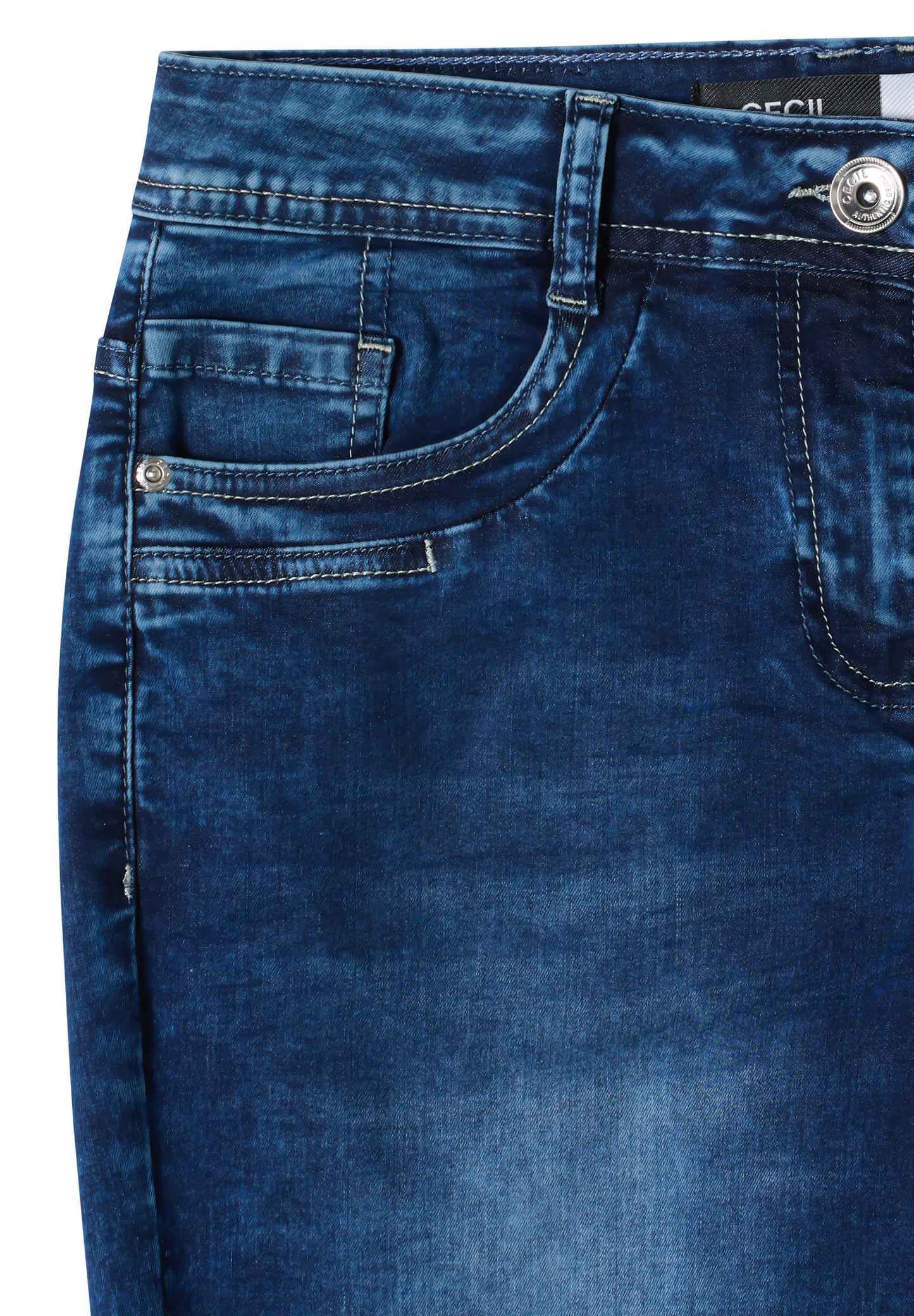 CECIL - 3/4 Slim Leg Jeans Hose SCARLETT - Farbe: Jeans Blau