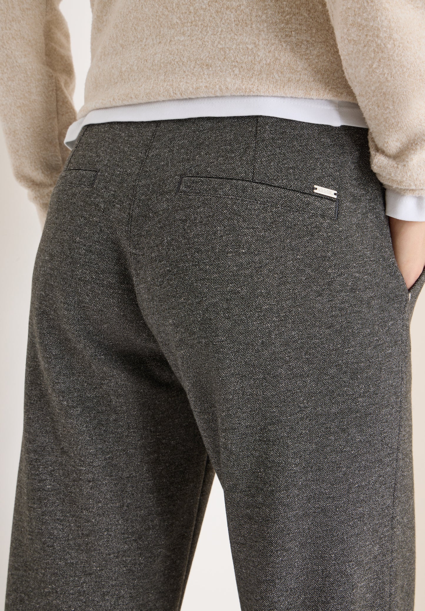 CECIL - Two-Tone Melange Hose - Farbe: raw khaki