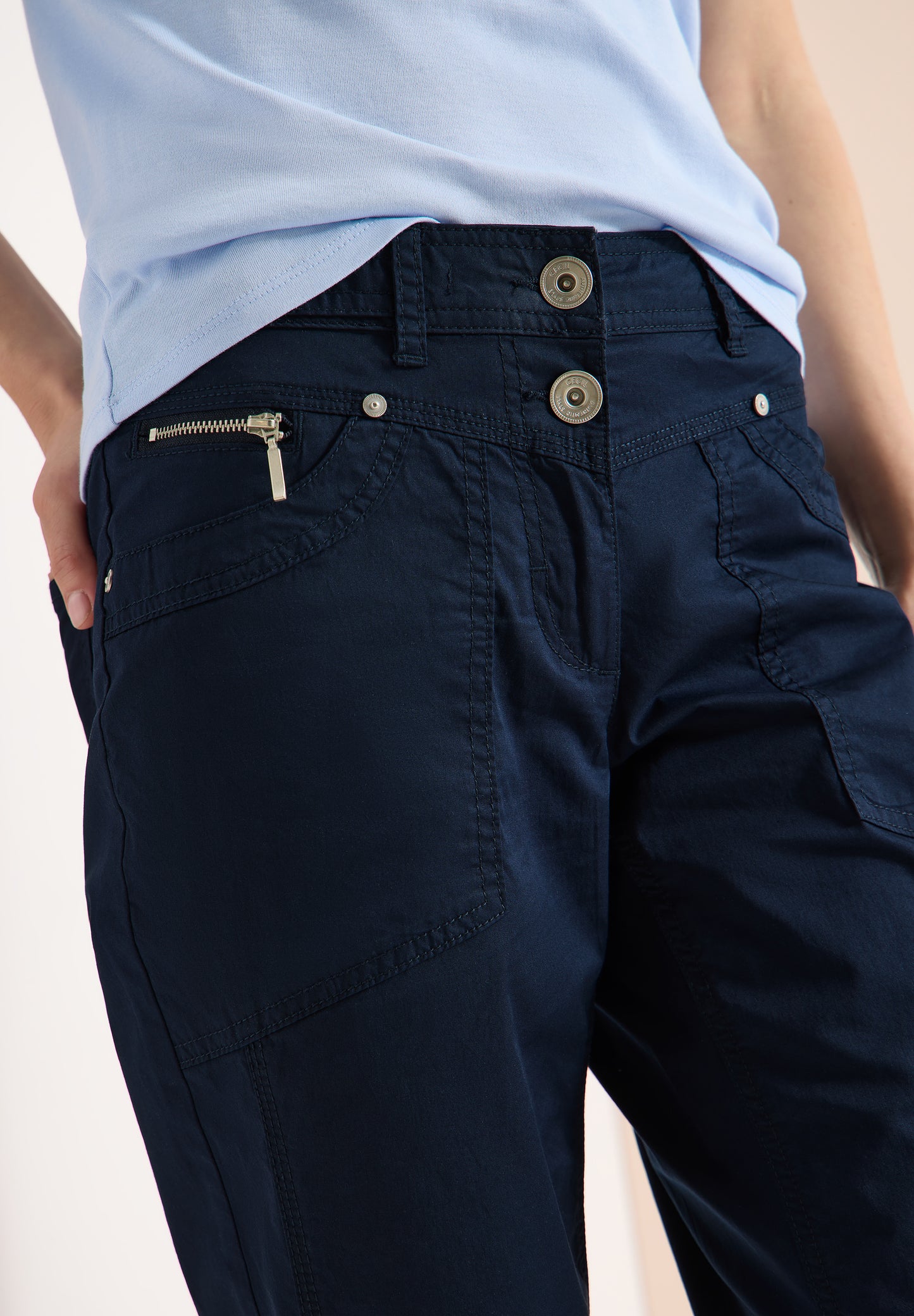 CECIL - Damen Hose mit Turn Up im Style New York- Farbe: Blau