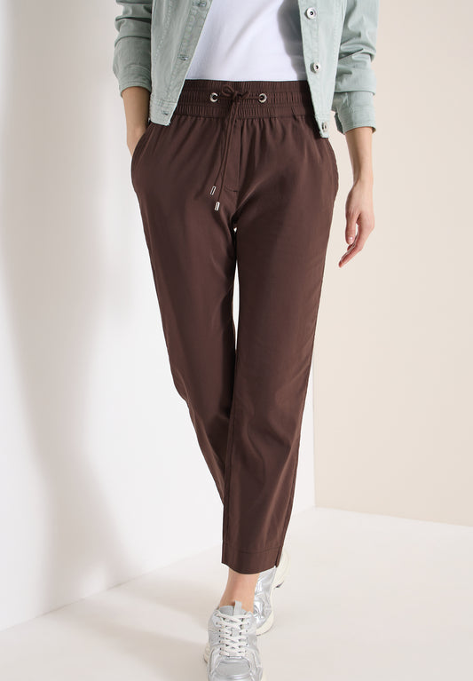 CECIL - Mid Waist Slim Leg Hose im Casual Fit - Farbe: brown cacao