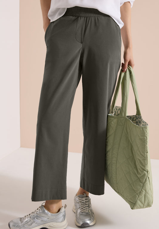 CECIL - High Waist Wide Leg Hose im Loose Fit - Farbe: clear khaki