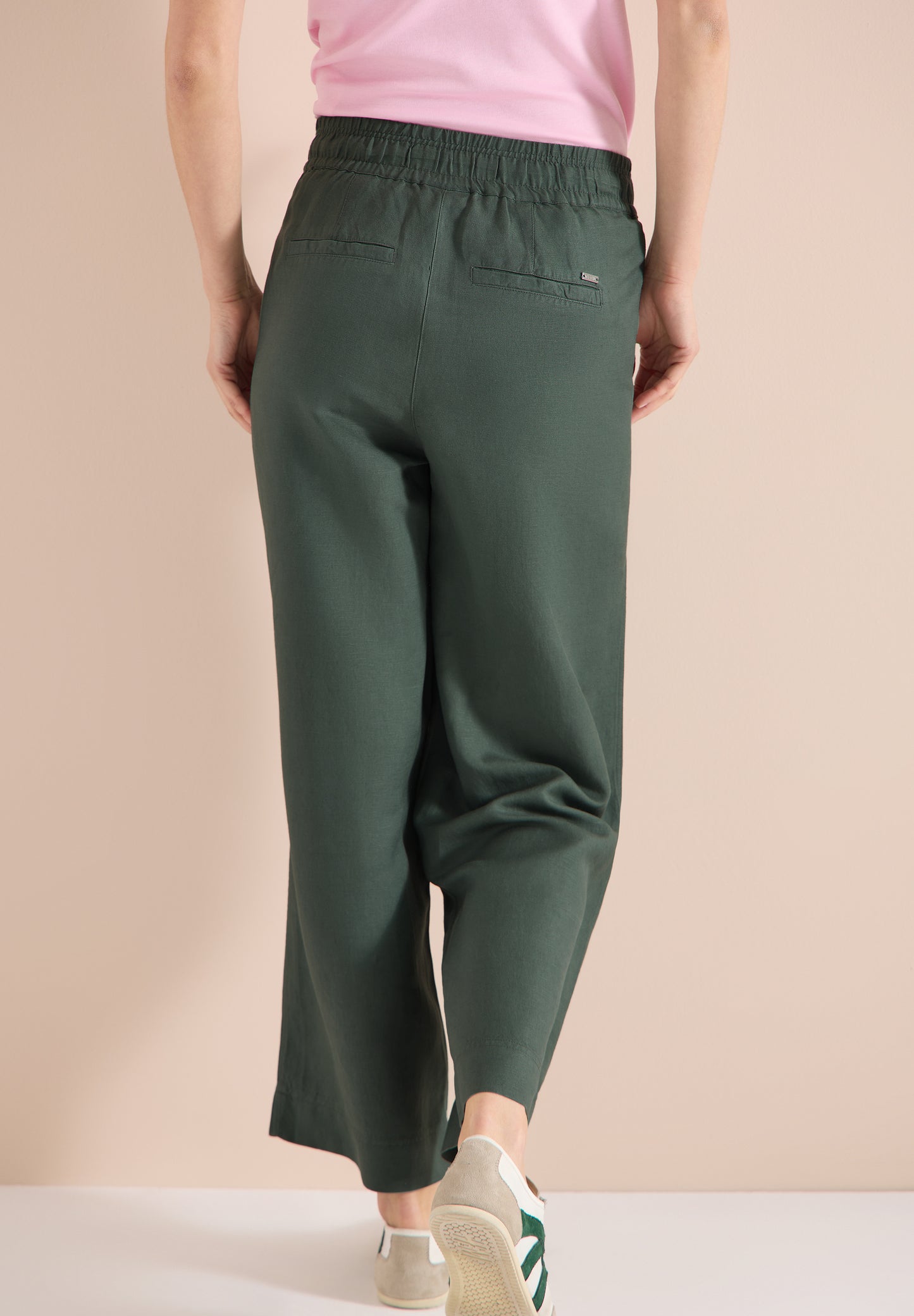 CECIL - Wide Leg Hose aus Leinenmix Style NEELE - Farbe: Khaki Grün