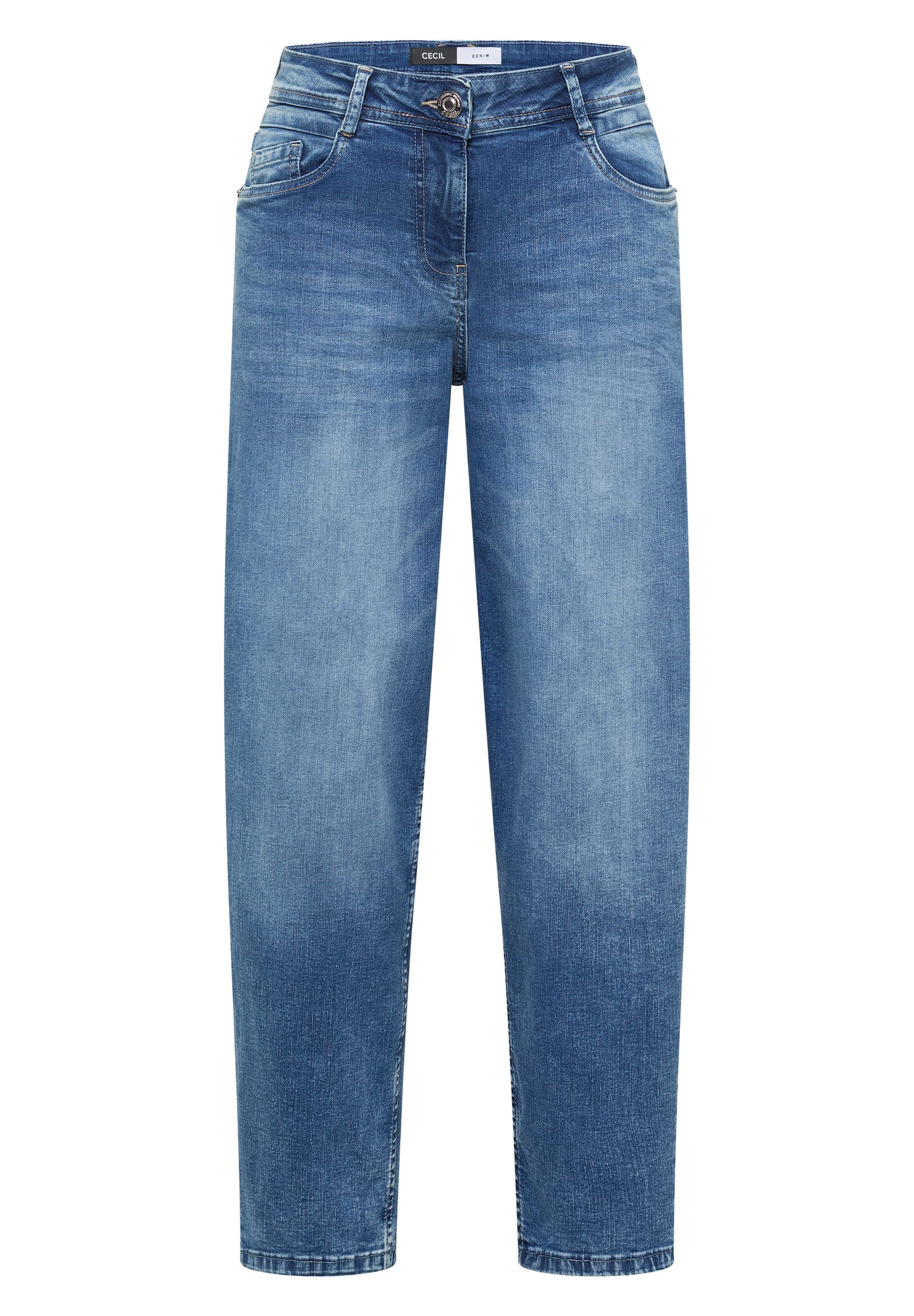 CECIL - High Waist Jeans SCARLETT im Loose Fit - Farbe: mid blue wash