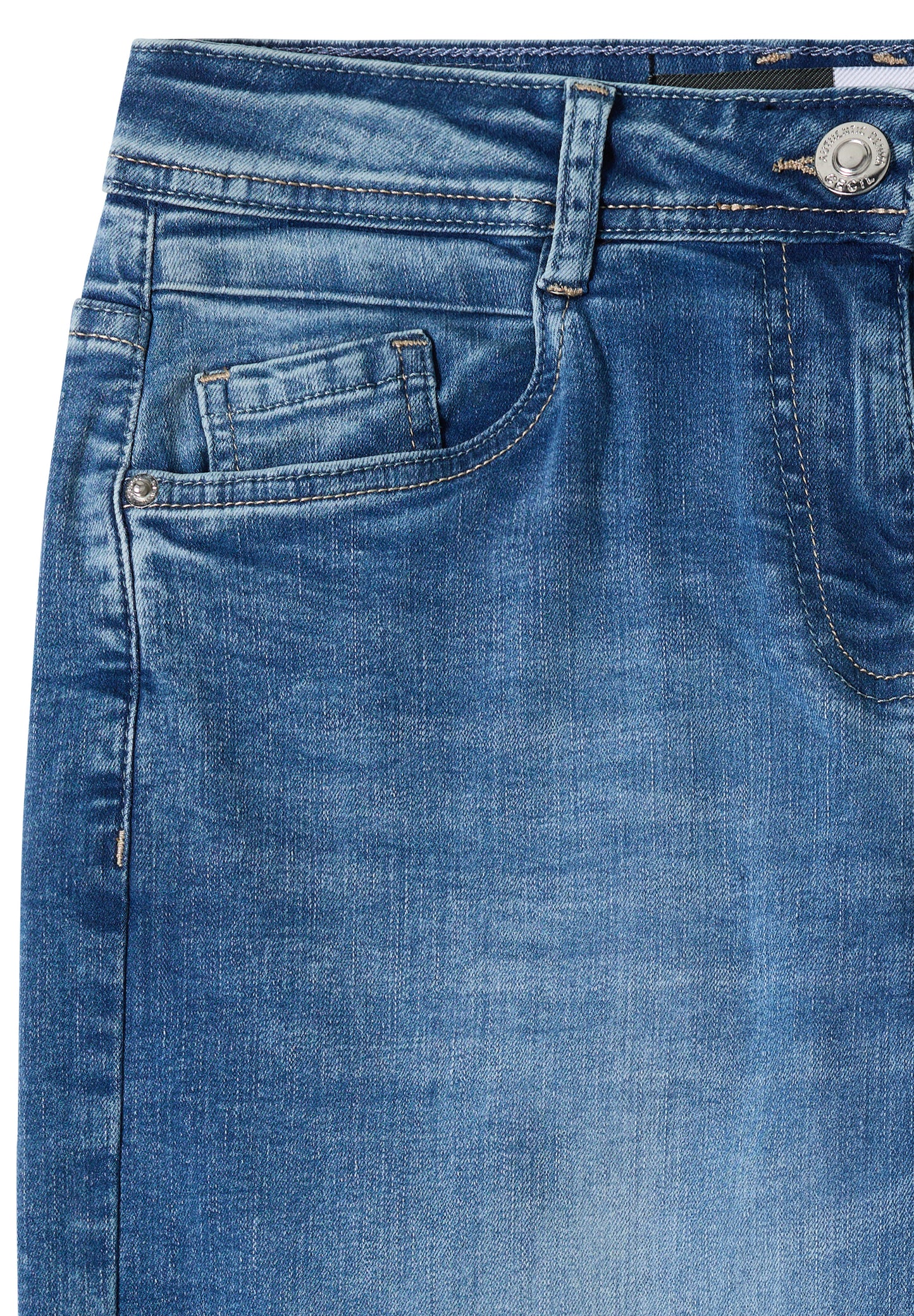 CECIL - High Waist Jeans SCARLETT im Loose Fit - Farbe: mid blue wash