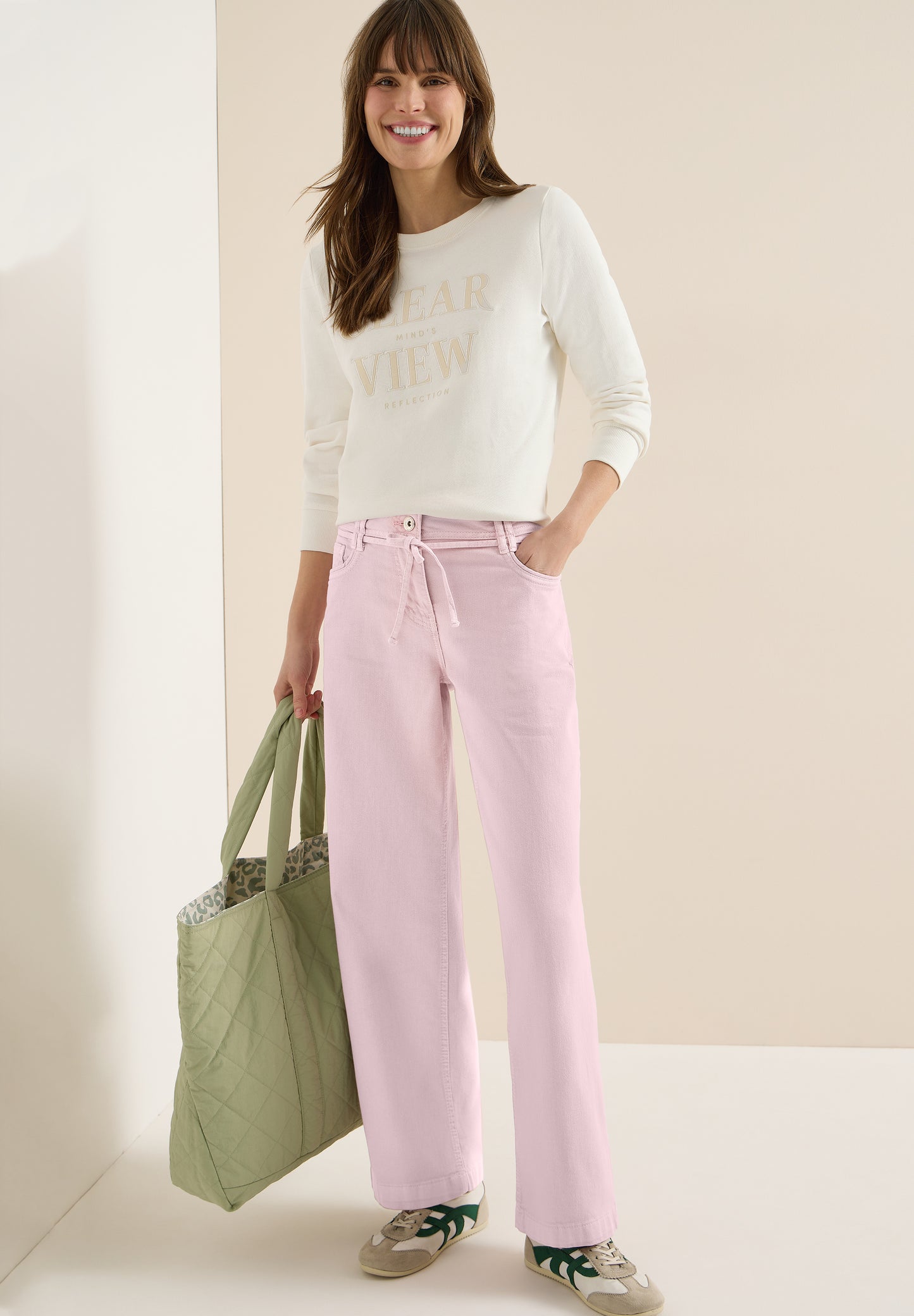 CECIL - High Waist Wide Leg Jeans im Loose Fit - Farbe: light blush rose