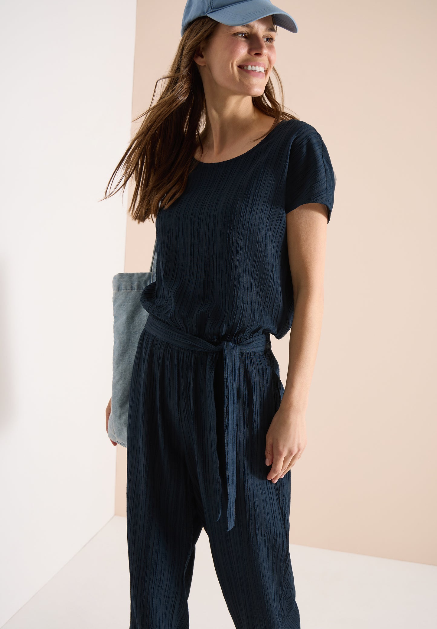 CECIL - Straight Leg Jumpsuit mit Struktur - Farbe: universal blue