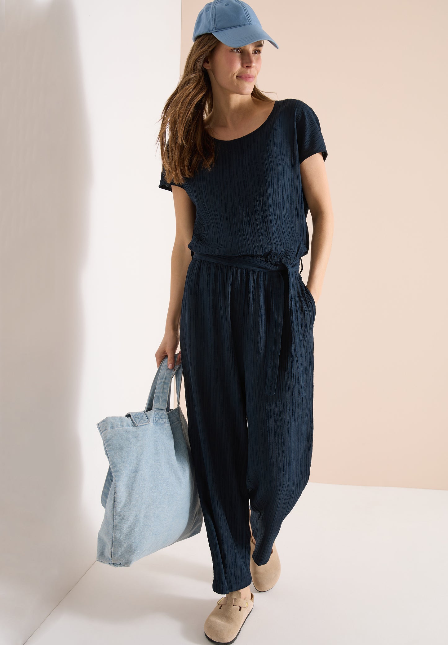 CECIL - Straight Leg Jumpsuit mit Struktur - Farbe: universal blue