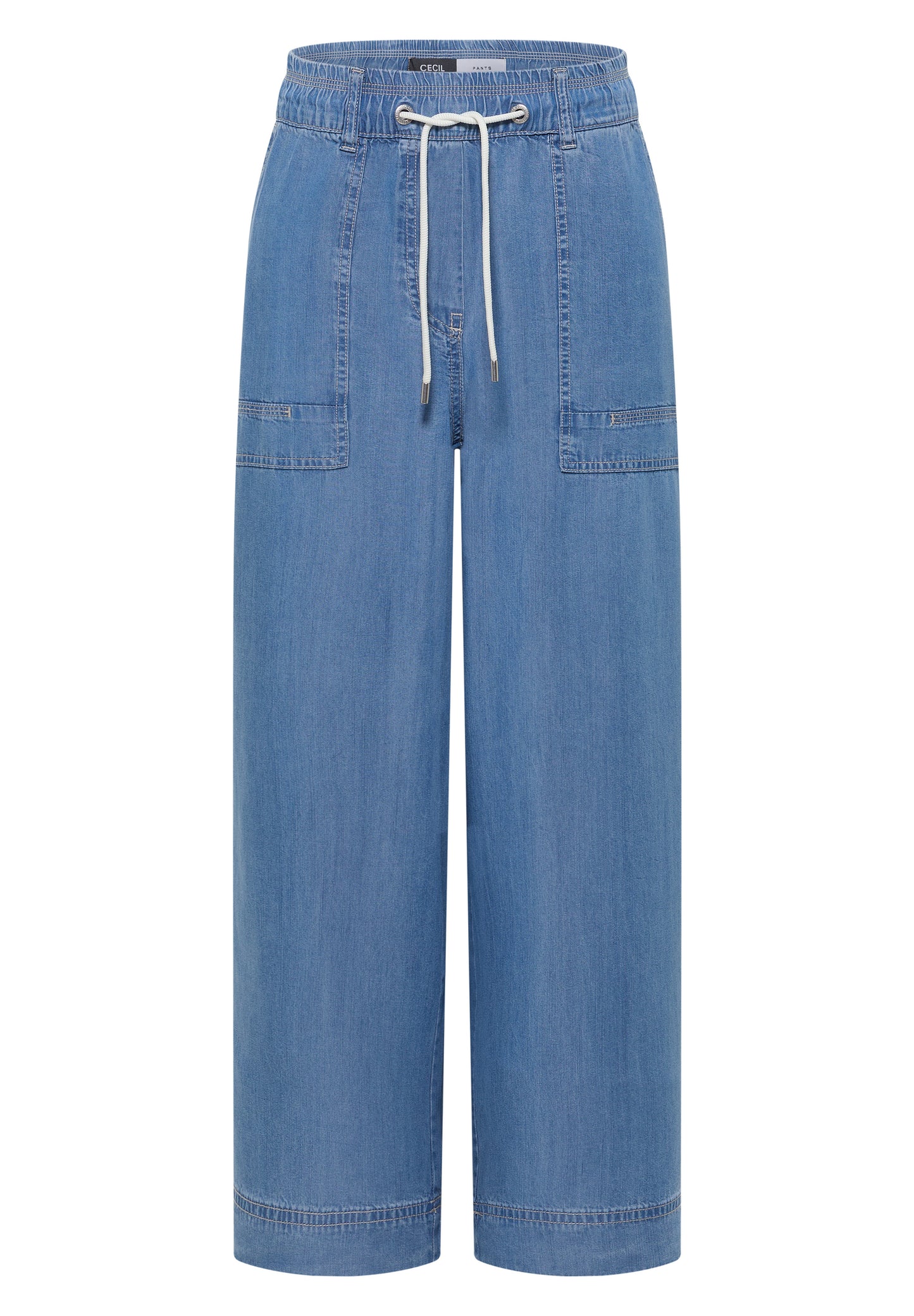 CECIL - High Waist Wide Leg Hose im Loose Fit - Farbe: mid blue wash