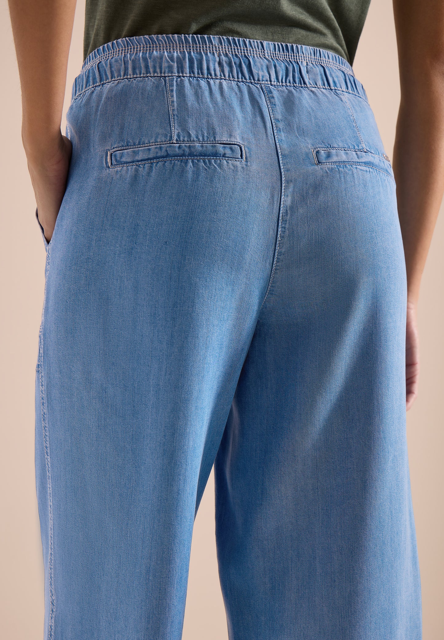 CECIL - High Waist Wide Leg Hose im Loose Fit - Farbe: mid blue wash