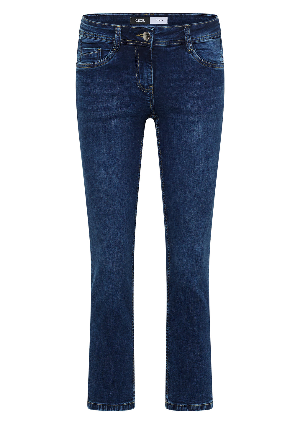 CECIL Scarlett Jeans in Mid Blue Used Wash