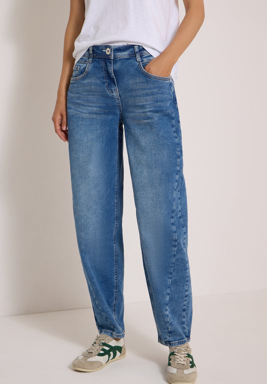 CECIL - High Waist Barrel Leg Jeans "Scarlett" - Farbe: light blue used wash
