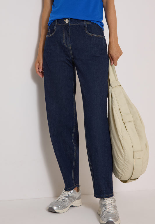 CECIL - High Waist Barrel Leg Jeans "Scarlett" - Farbe: rinsed wash
