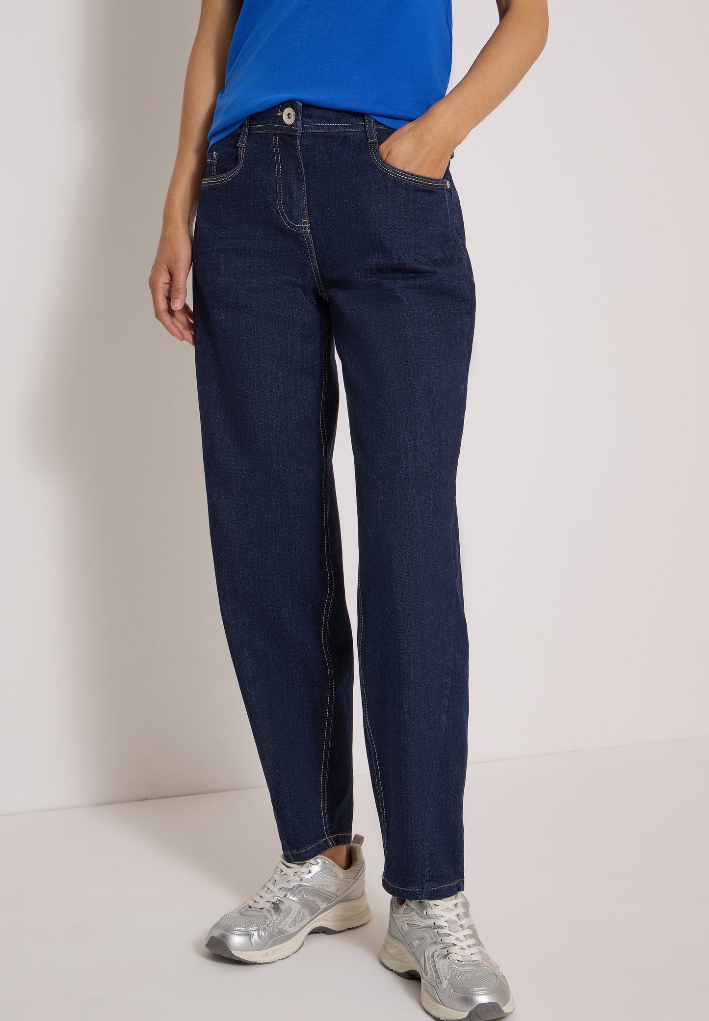 CECIL - High Waist Barrel Leg Jeans "Scarlett" - Farbe: rinsed wash