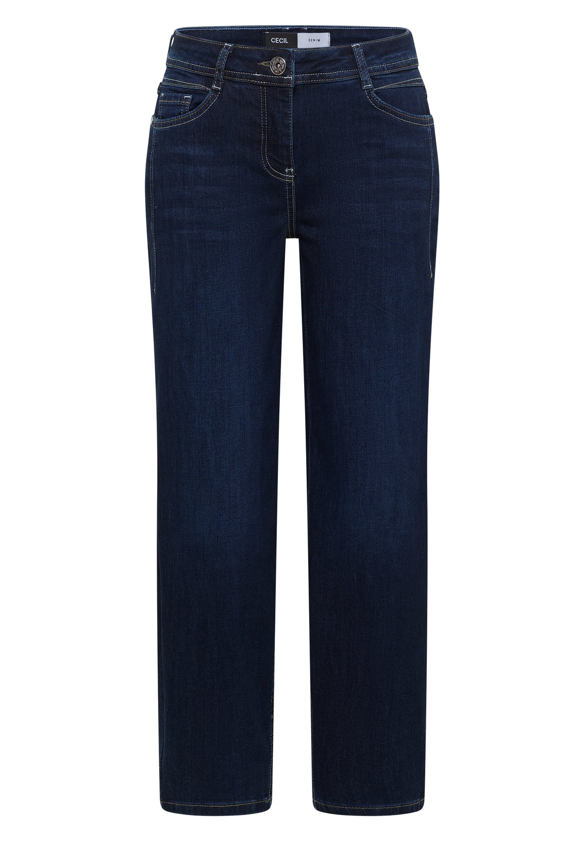CECIL - High Waist Barrel Leg Jeans im Loose Fit - Farbe: Dark blue wash