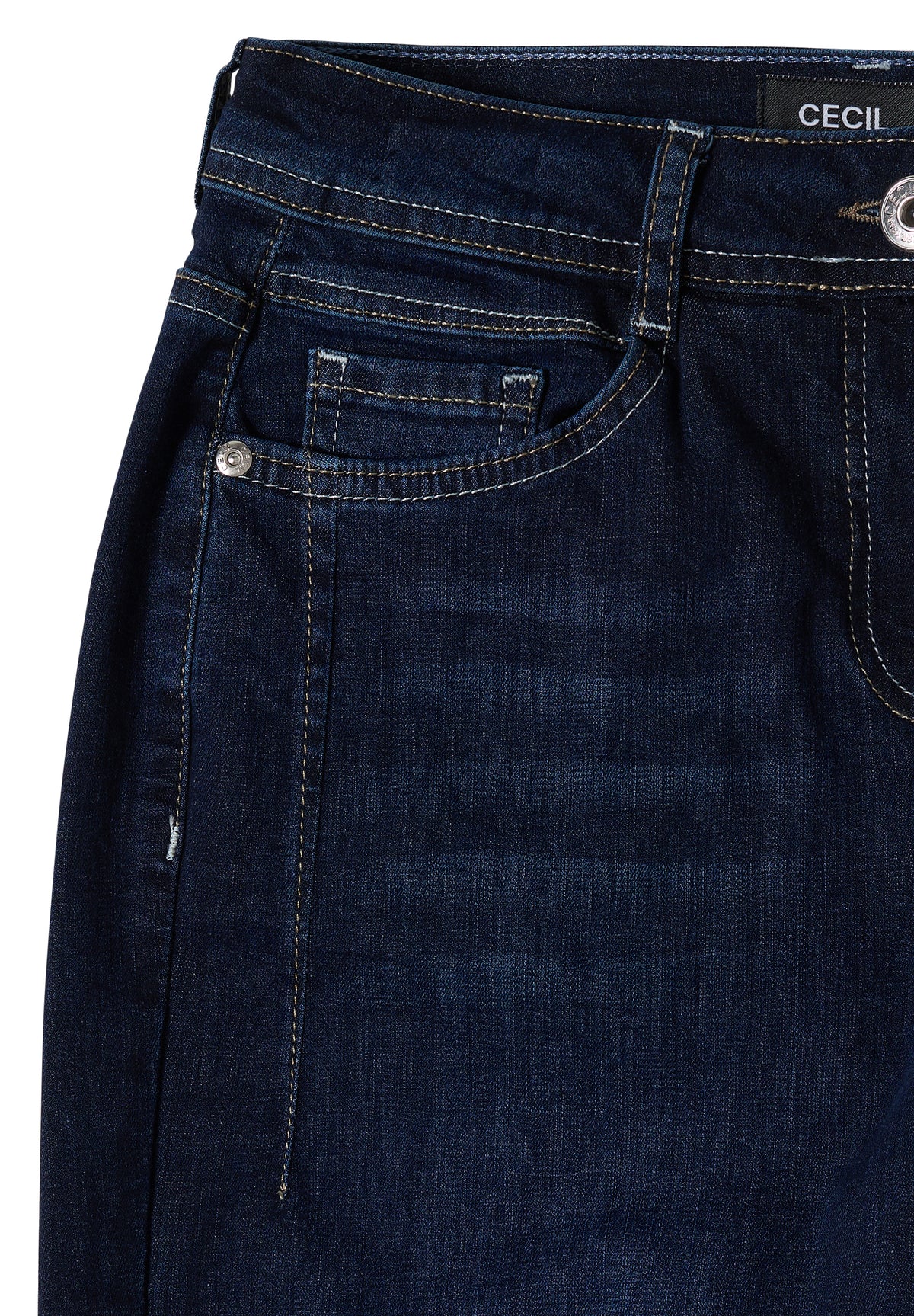 CECIL - High Waist Barrel Leg Jeans im Loose Fit - Farbe: Dark blue wash