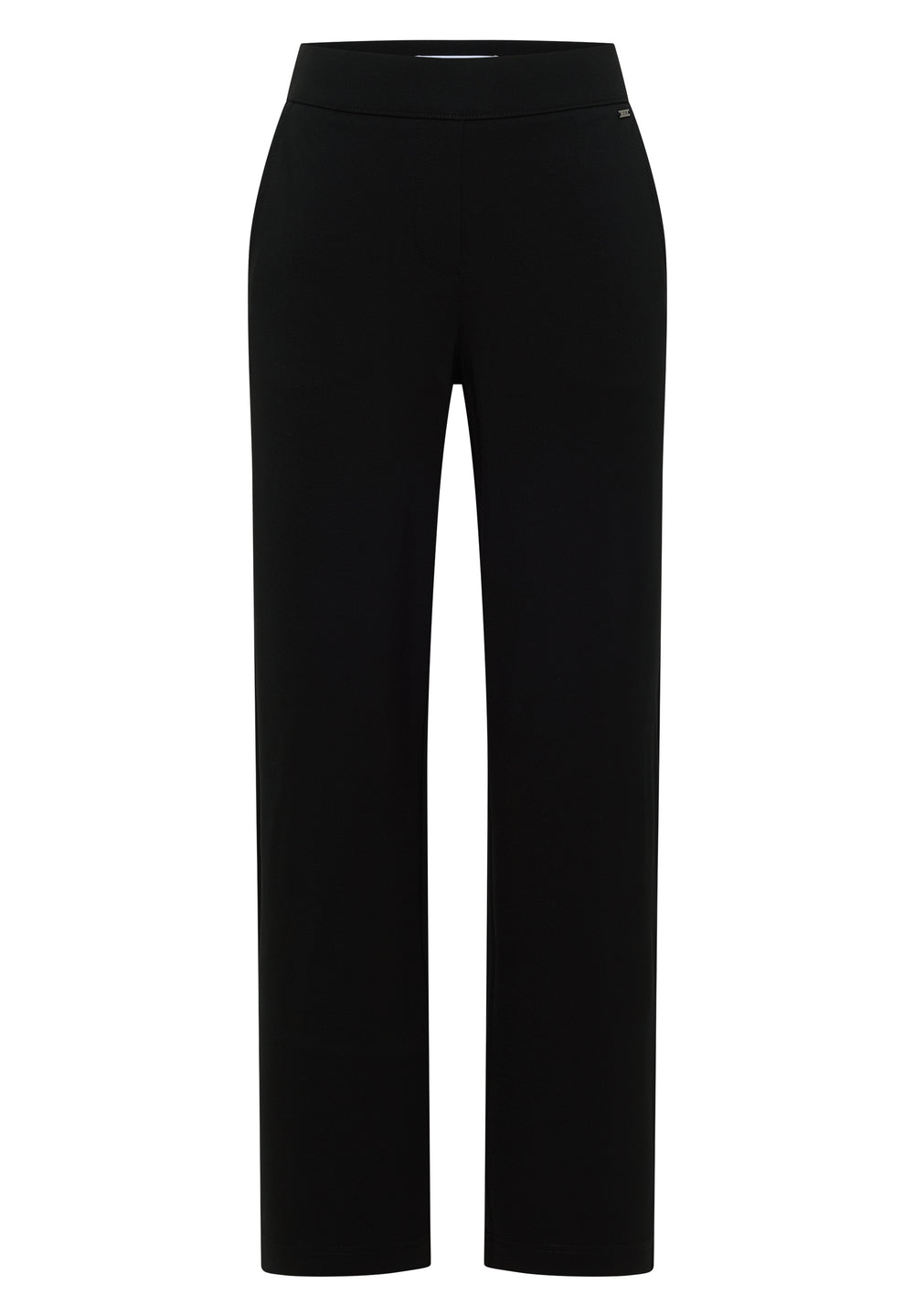 Detailansicht der schwarzen CECIL Straight Leg Jerseyhose