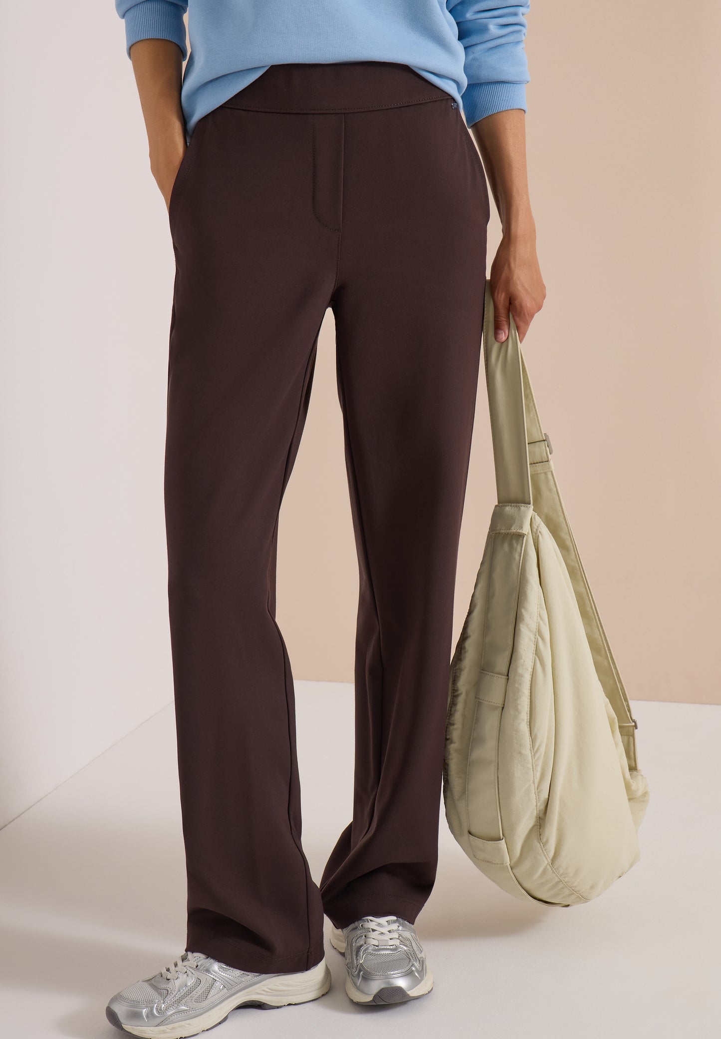 CECIL - High Waist Straight Leg Hose im Loose Fit - Farbe: truffle brown