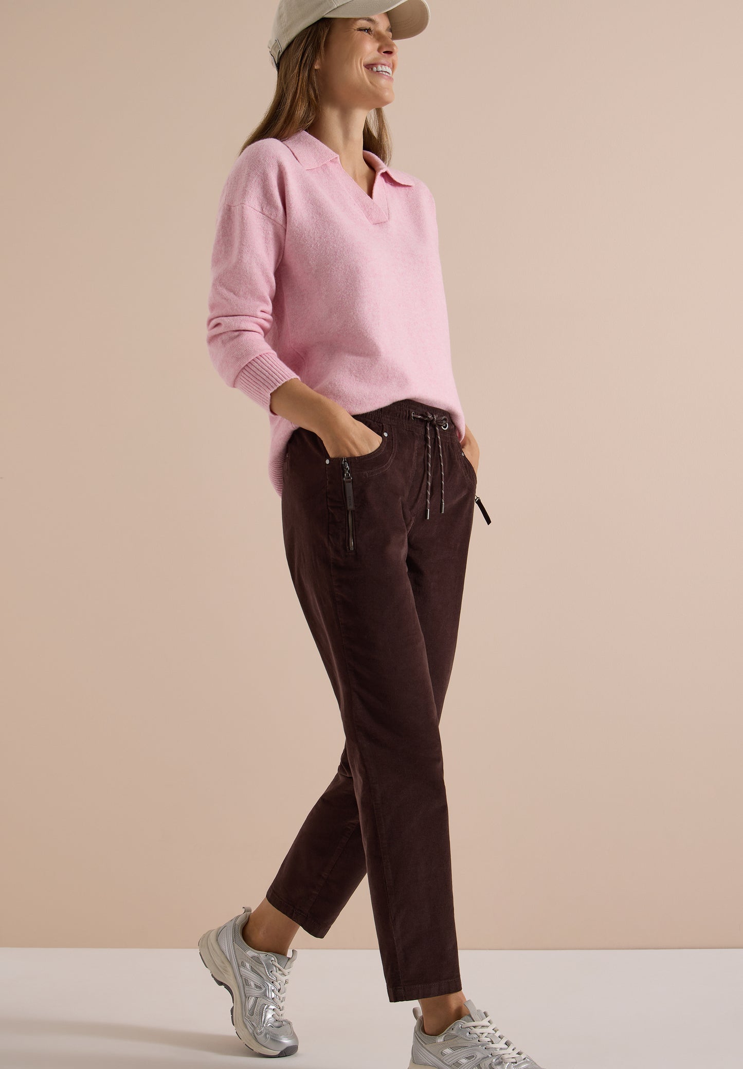 CECIL - Mid Waist Slim Leg Hose im Casual Fit - Farbe: truffle brown