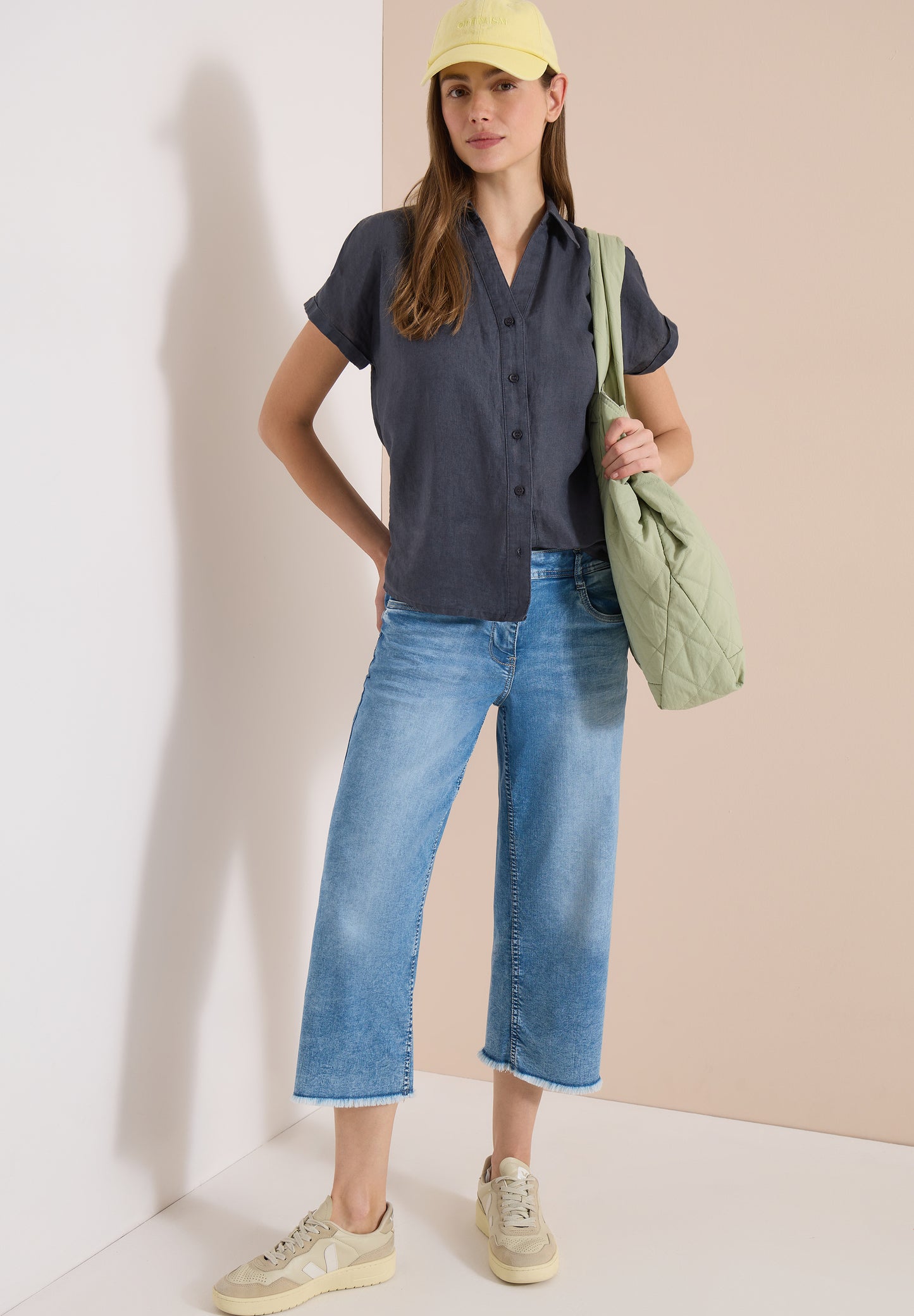 CECIL - 3/4 Wide Leg Jeans im Loose Fit - Farbe: light blue washed