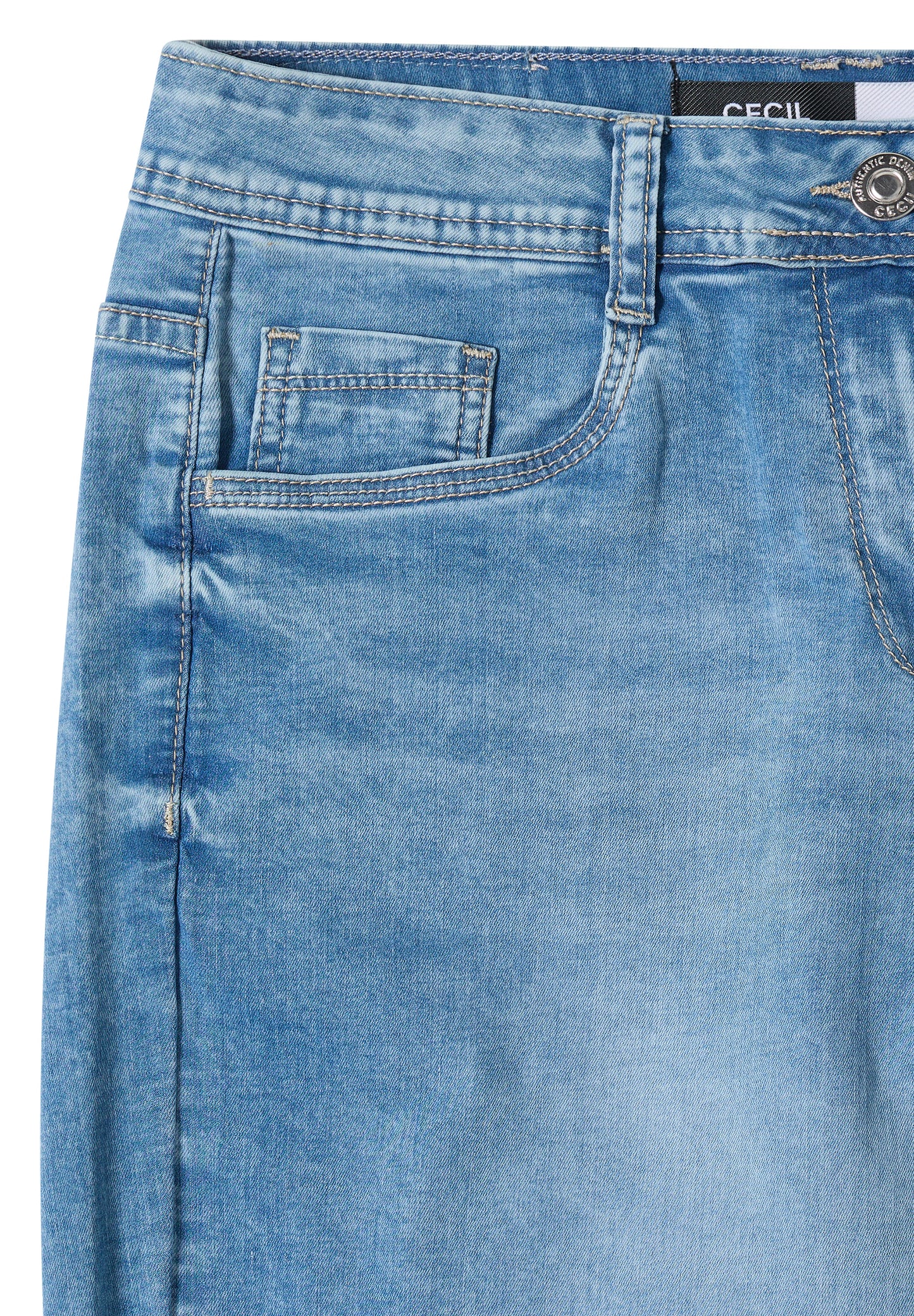 CECIL - 3/4 Wide Leg Jeans im Loose Fit - Farbe: light blue washed