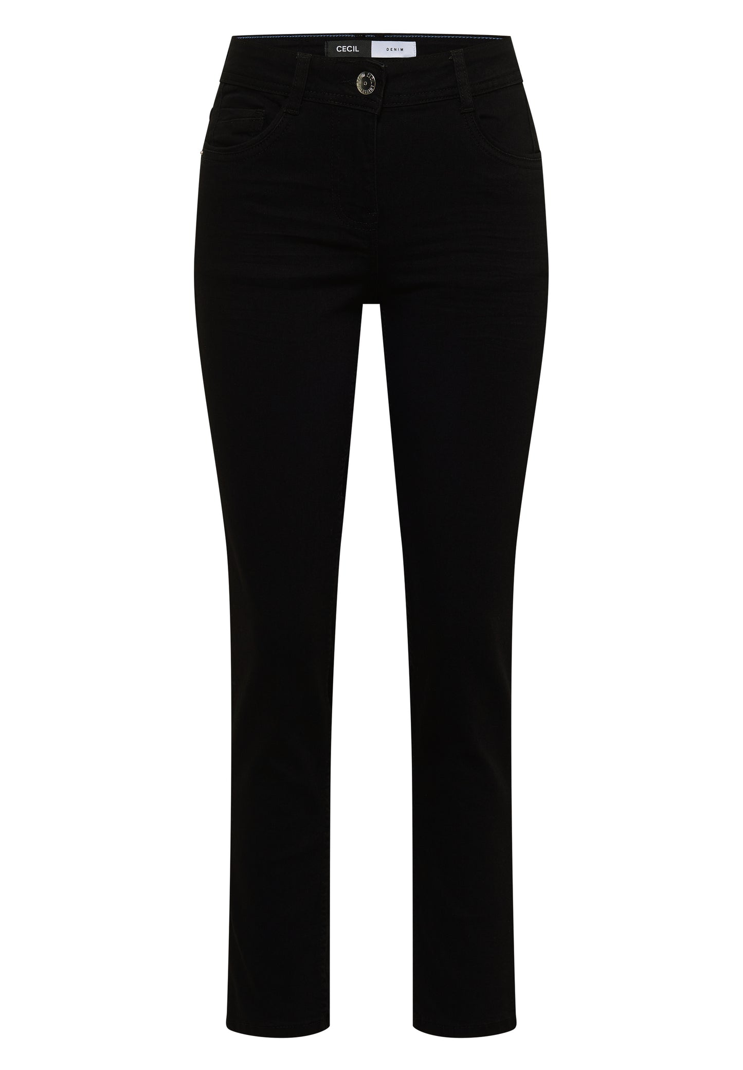 CECIL - Mid Waist Straight Leg Jeans im Casual Fit - Farbe: Black