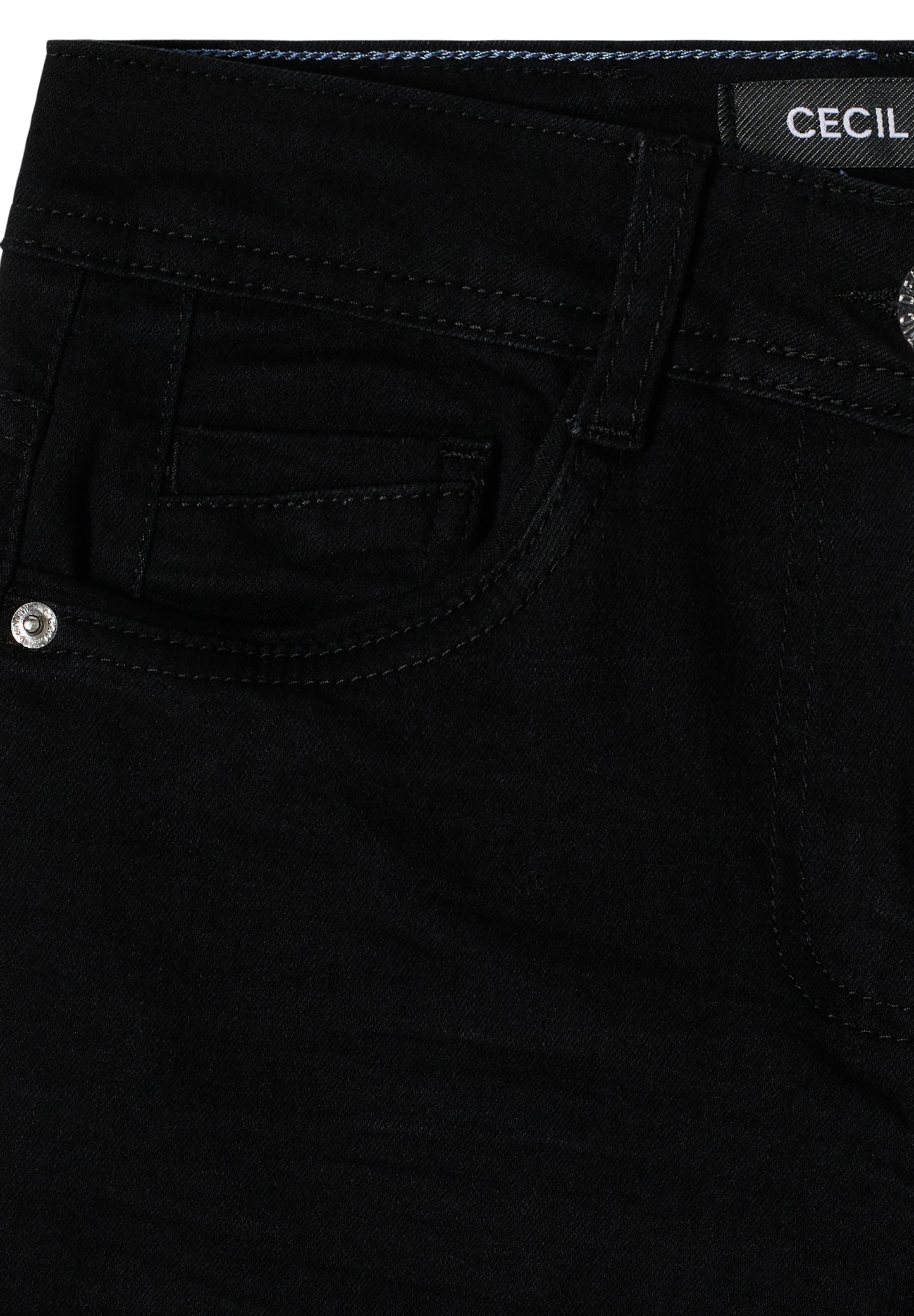 CECIL - Mid Waist Straight Leg Jeans im Casual Fit - Farbe: Black
