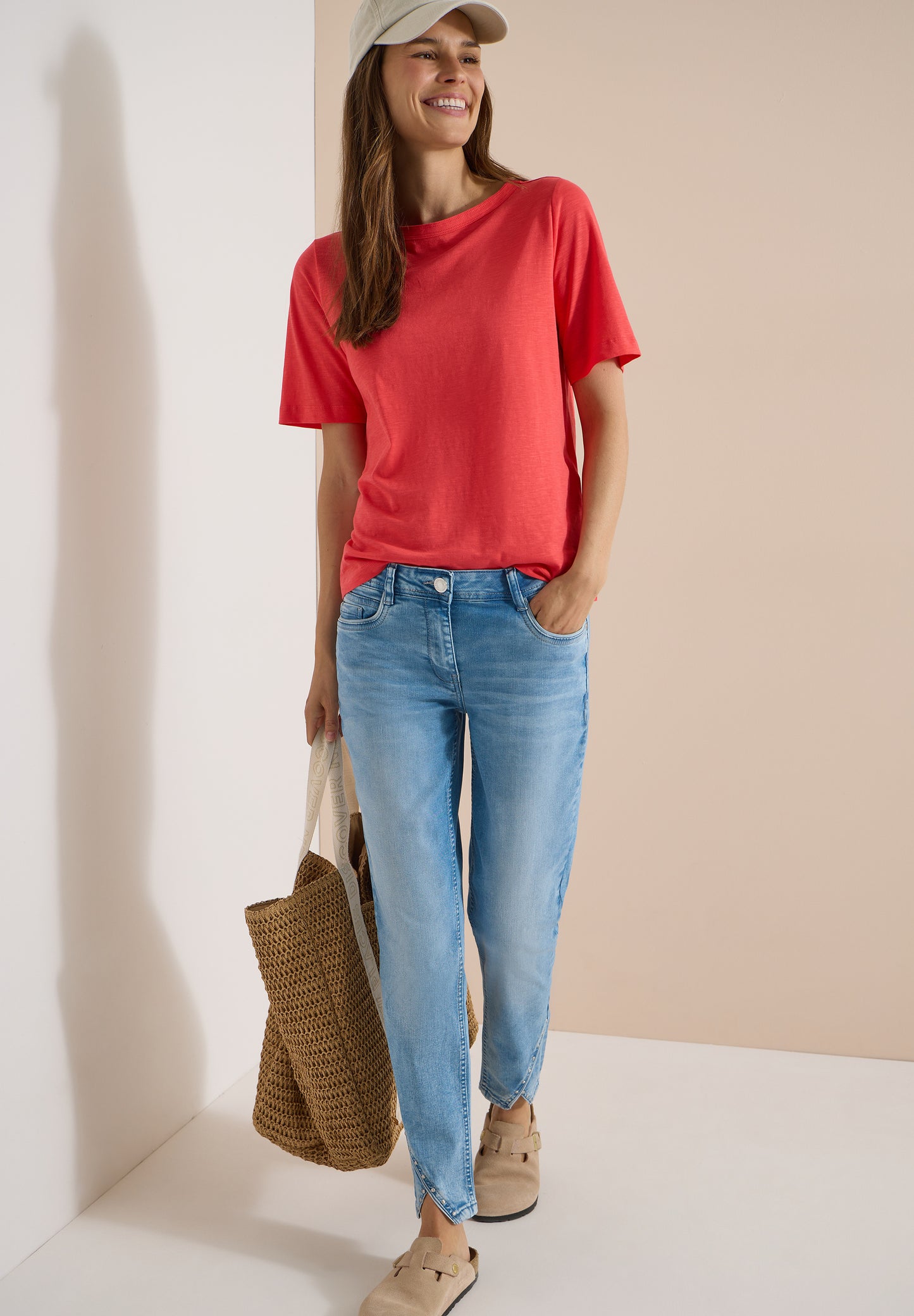 CECIL - Straight Leg Jeans mit Nietendetails - Farbe: light blue washed