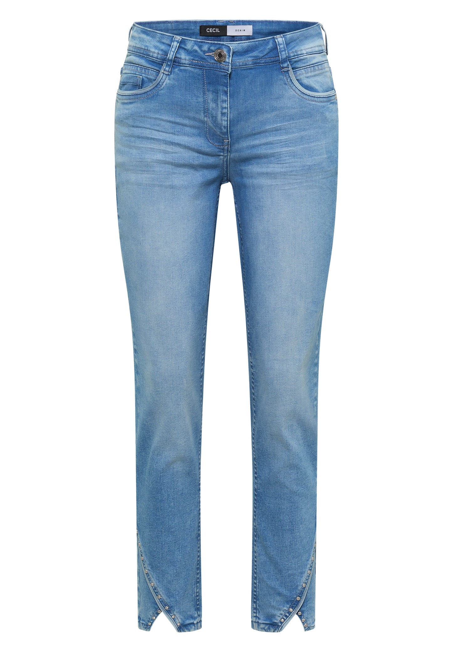 CECIL - Straight Leg Jeans mit Nietendetails - Farbe: light blue washed