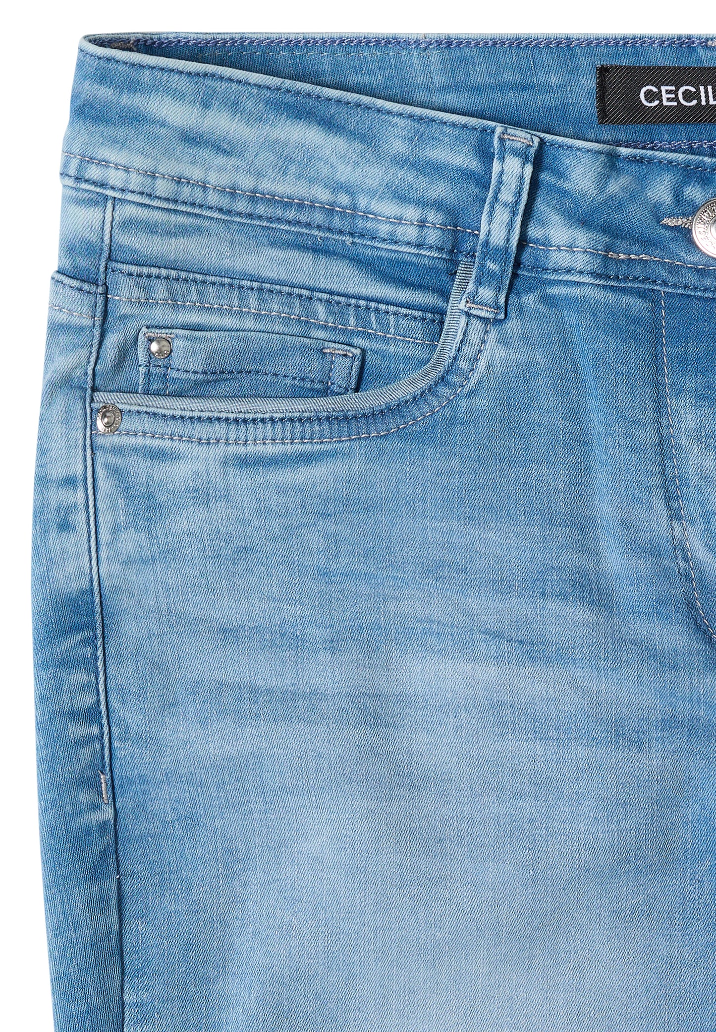CECIL - Straight Leg Jeans mit Nietendetails - Farbe: light blue washed