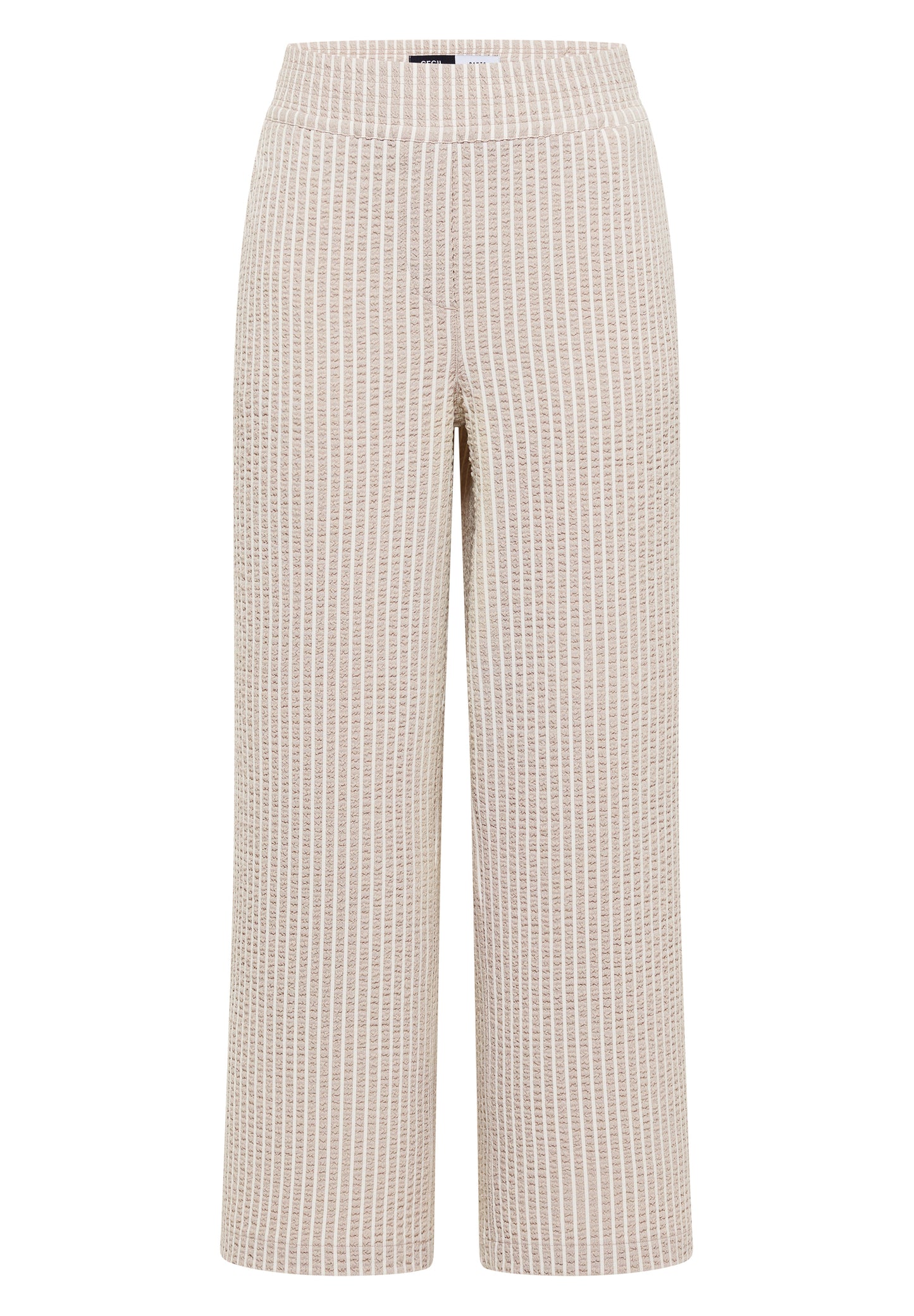 CECIL - Wide Leg Hose in Seersucker-Qualität - Farbe: grain beige
