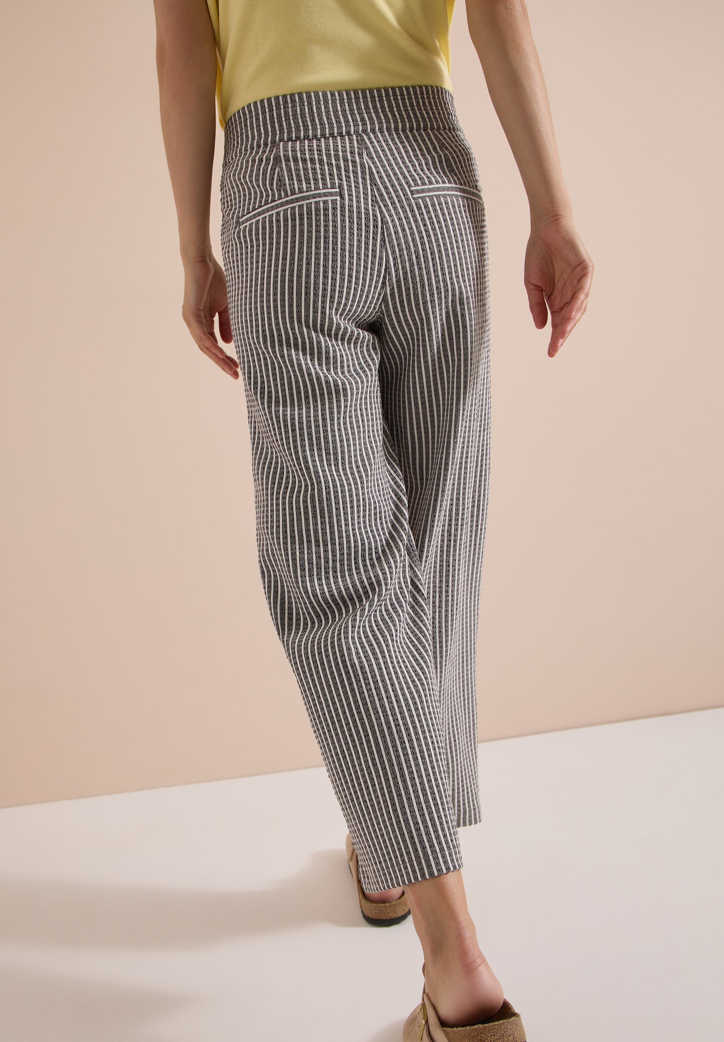 CECIL - Wide Leg Hose in Seersucker-Qualität - Farbe: brown cacao