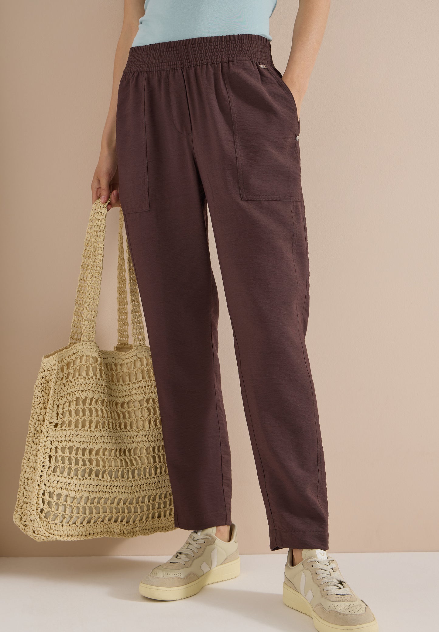 CECIL - Mid Waist Slim Leg Hose im Loose Fit - Farbe: brown cacao