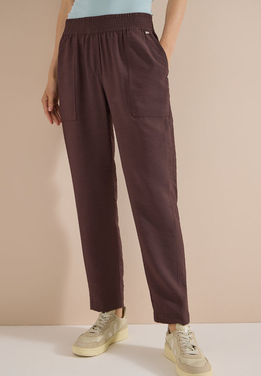 CECIL - Mid Waist Slim Leg Hose im Loose Fit - Farbe: brown cacao