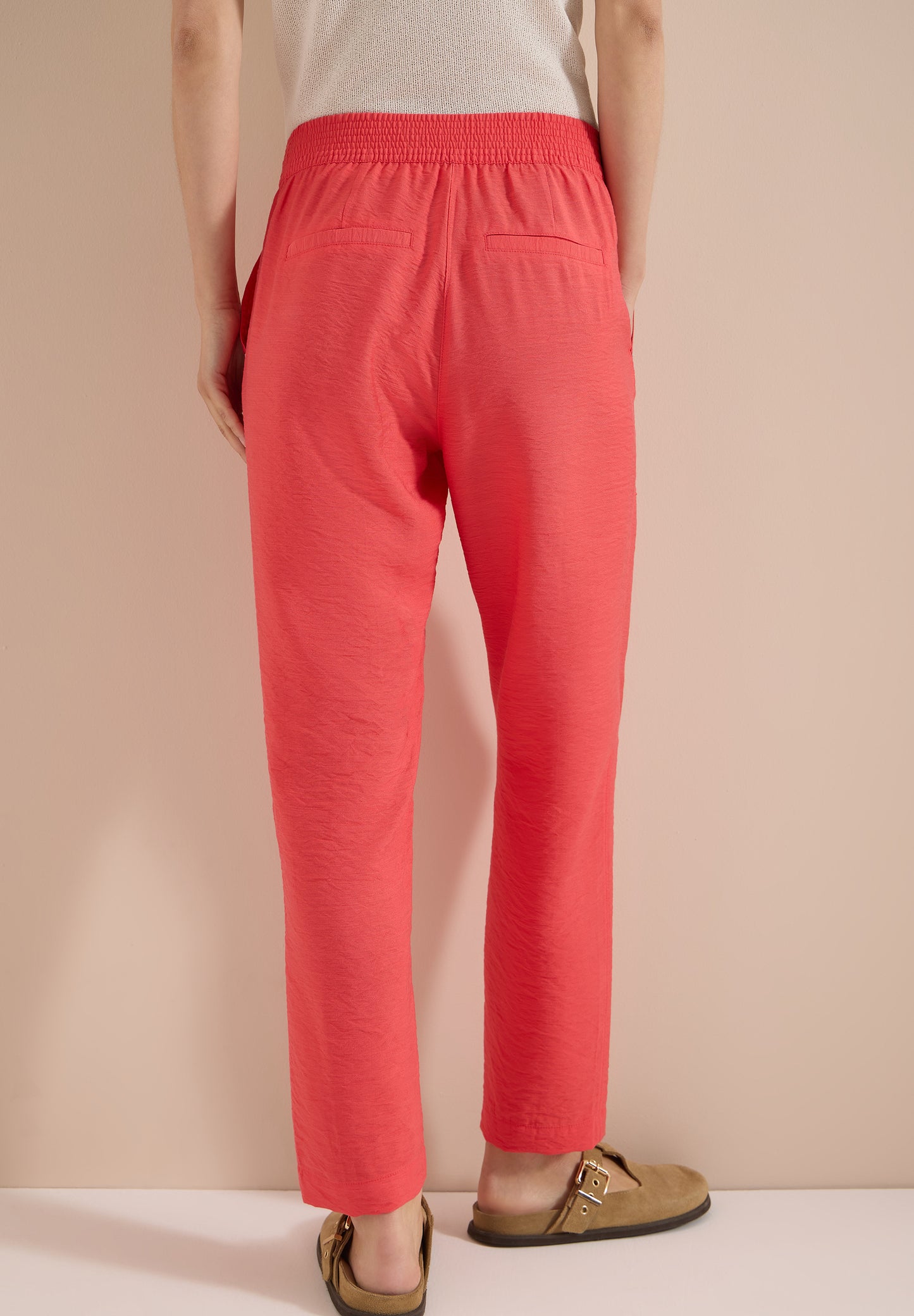 CECIL - Mid Waist Slim Leg Hose im Loose Fit - Farbe: coral