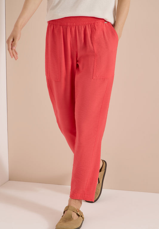 CECIL - Mid Waist Slim Leg Hose im Loose Fit - Farbe: coral