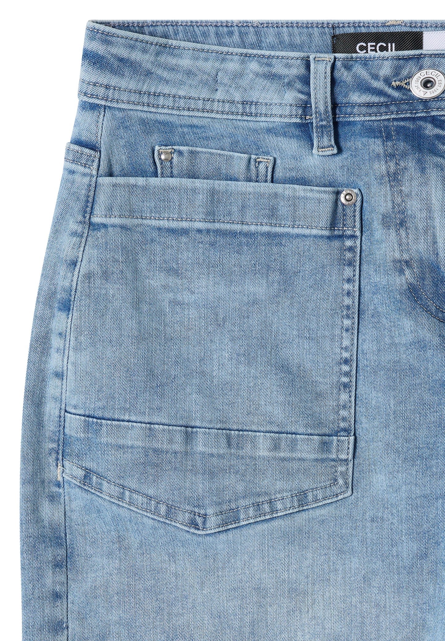 CECIL - Barrel Leg Jeans mit aufgesetzten Taschen - Farbe: light blue used wash