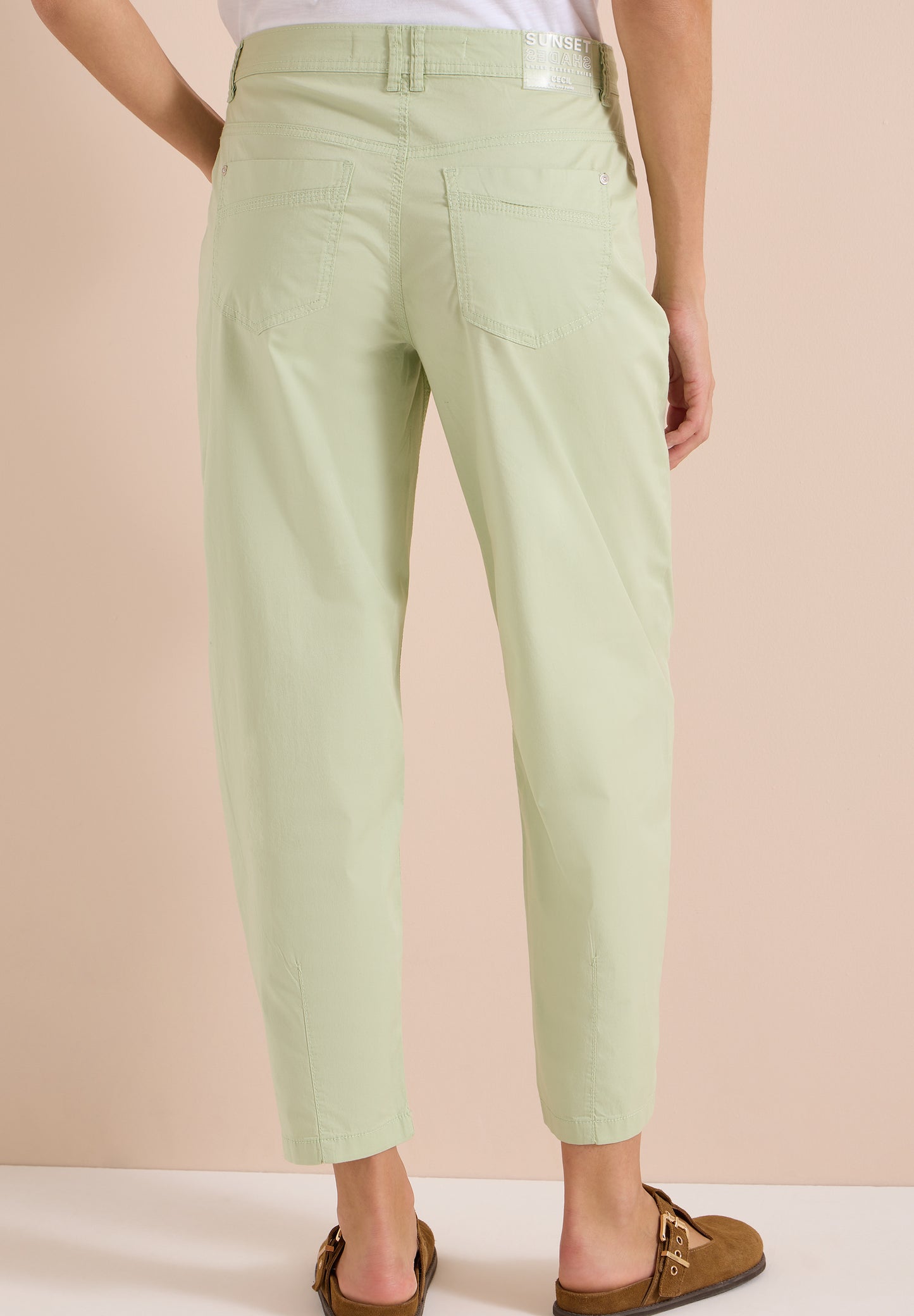 CECIL - Barrel Leg Hose in Papertouch Qualität - Farbe: raw matcha lime