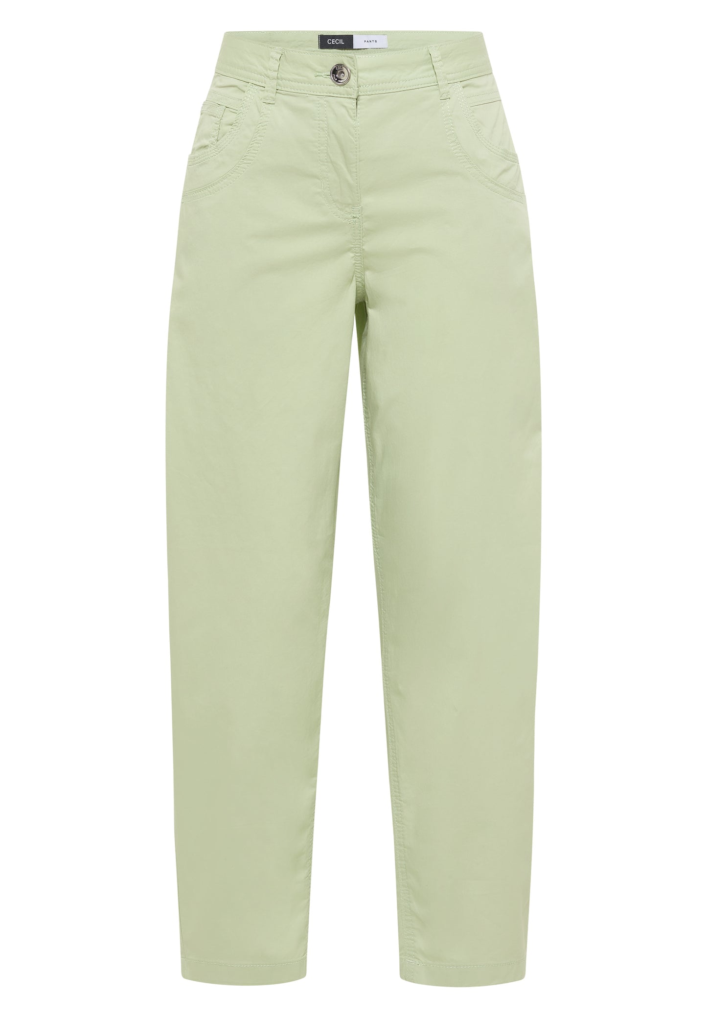 CECIL - Barrel Leg Hose in Papertouch Qualität - Farbe: raw matcha lime