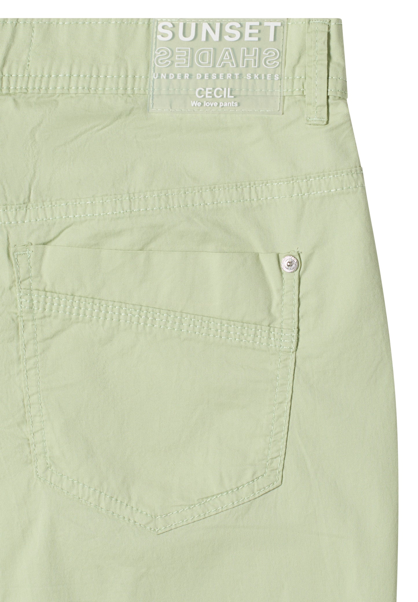 CECIL - Barrel Leg Hose in Papertouch Qualität - Farbe: raw matcha lime