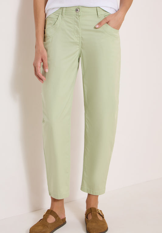 CECIL - Barrel Leg Hose in Papertouch Qualität - Farbe: raw matcha lime