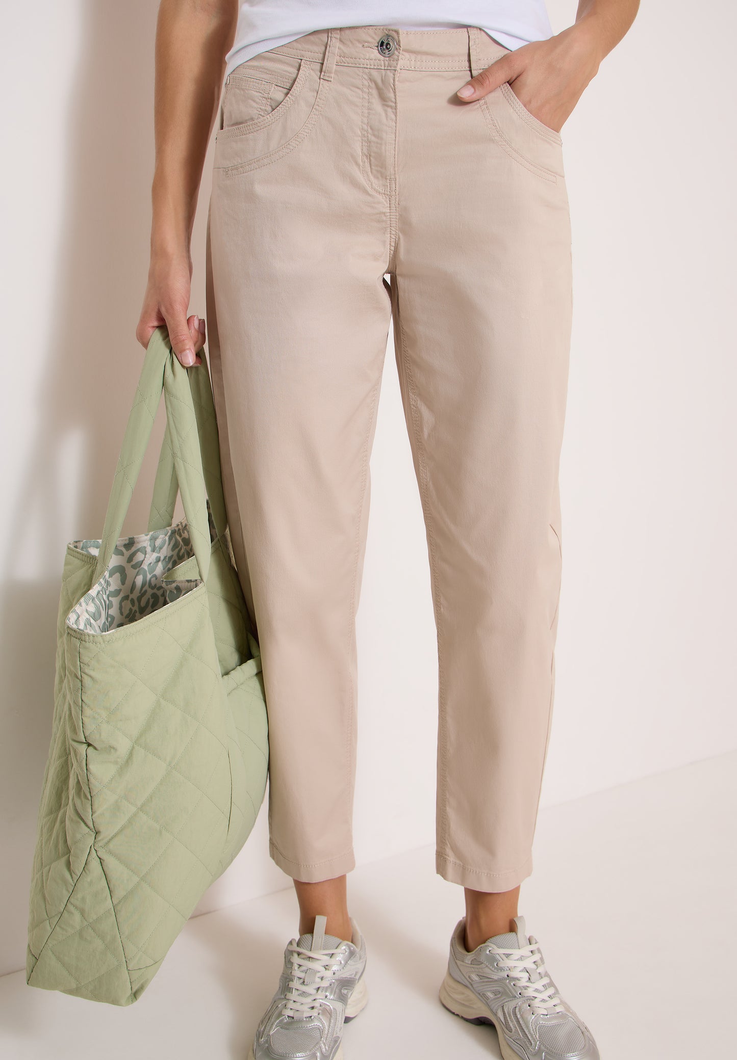 CECIL - Barrel Leg Hose in Papertouch Qualität - Farbe: cashmere beige