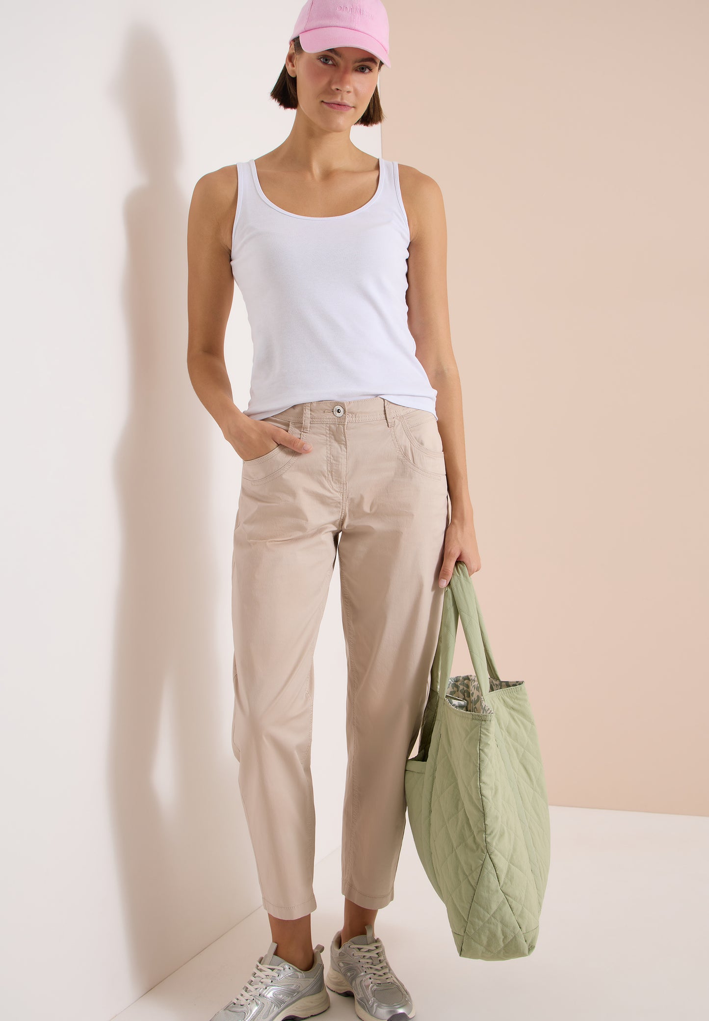 CECIL - Barrel Leg Hose in Papertouch Qualität - Farbe: cashmere beige