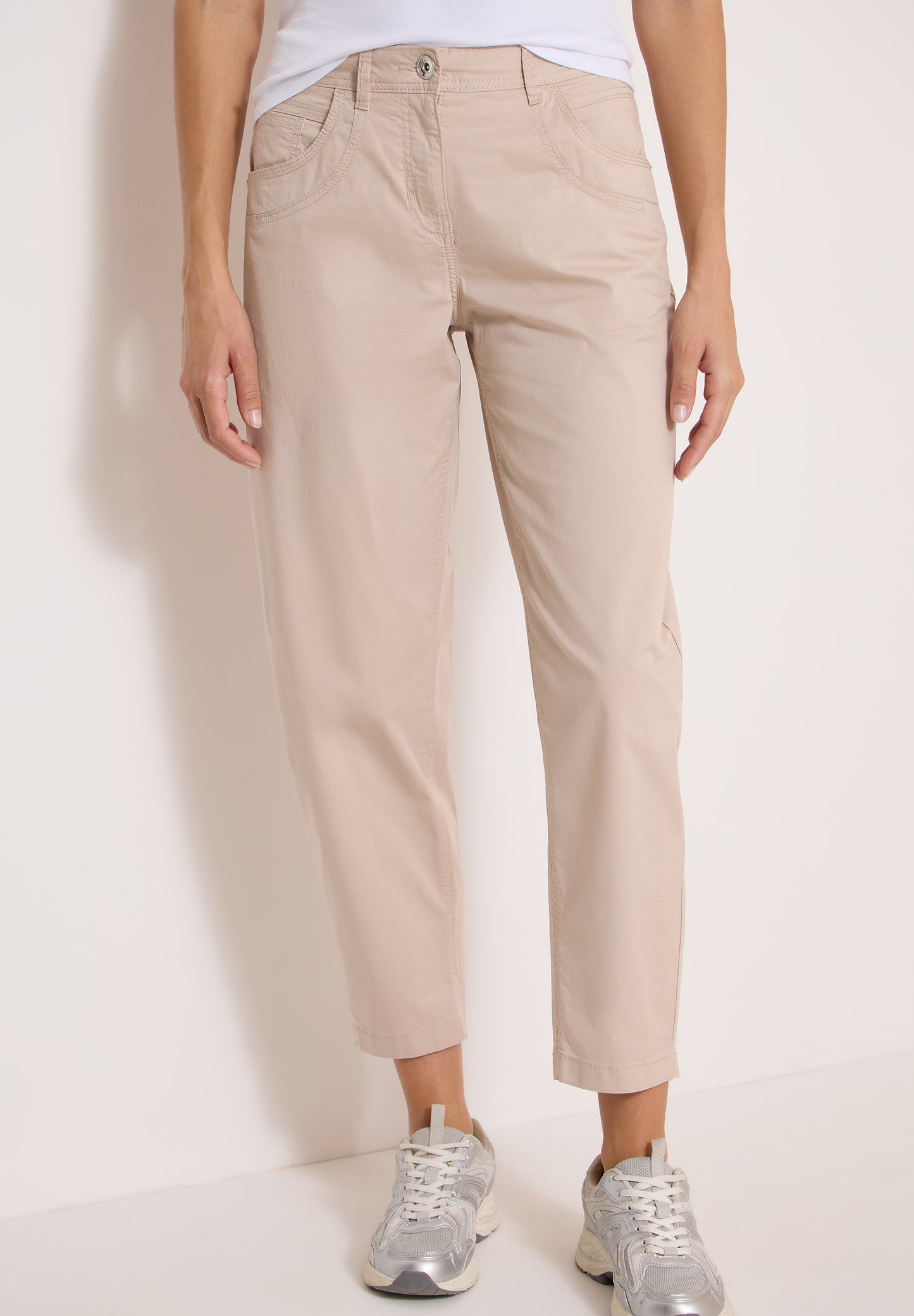 CECIL - Barrel Leg Hose in Papertouch Qualität - Farbe: cashmere beige