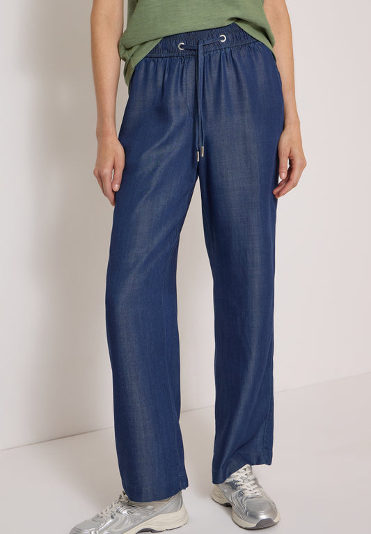 CECIL - Wide Leg Hose in Denim-Optik - Farbe: Dark blue wash